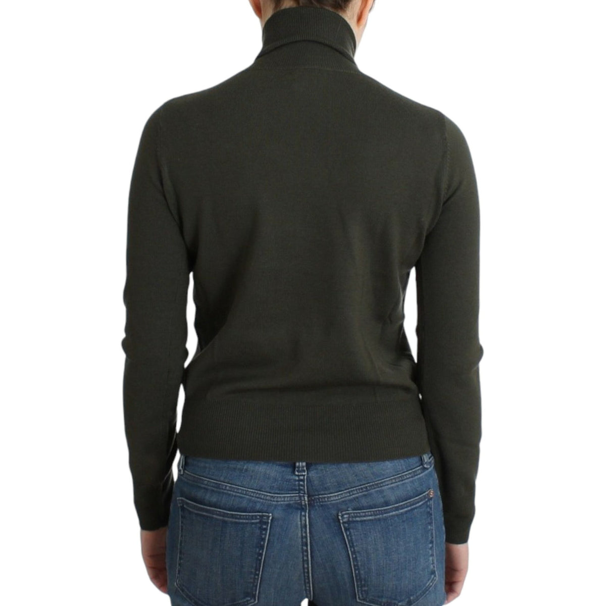 John Galliano Green wool turtleneck sweater