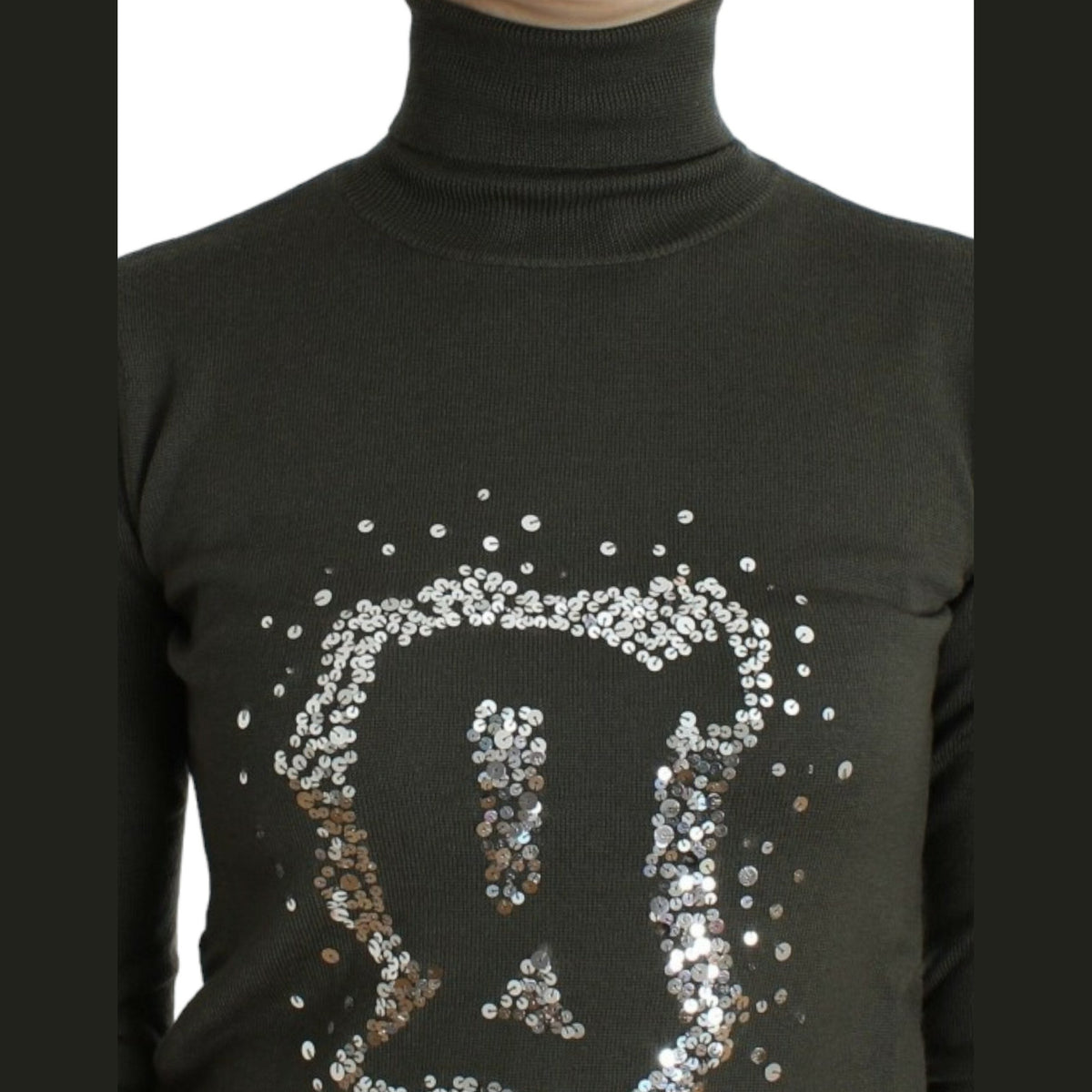 John Galliano Green wool turtleneck sweater
