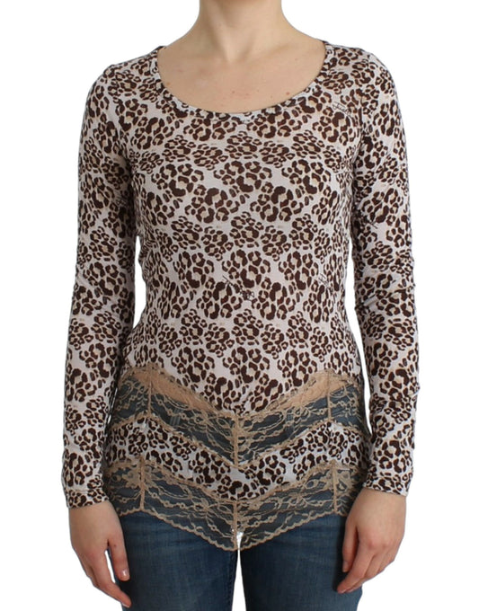 Cavalli Brown longsleeved lace top Cavalli
