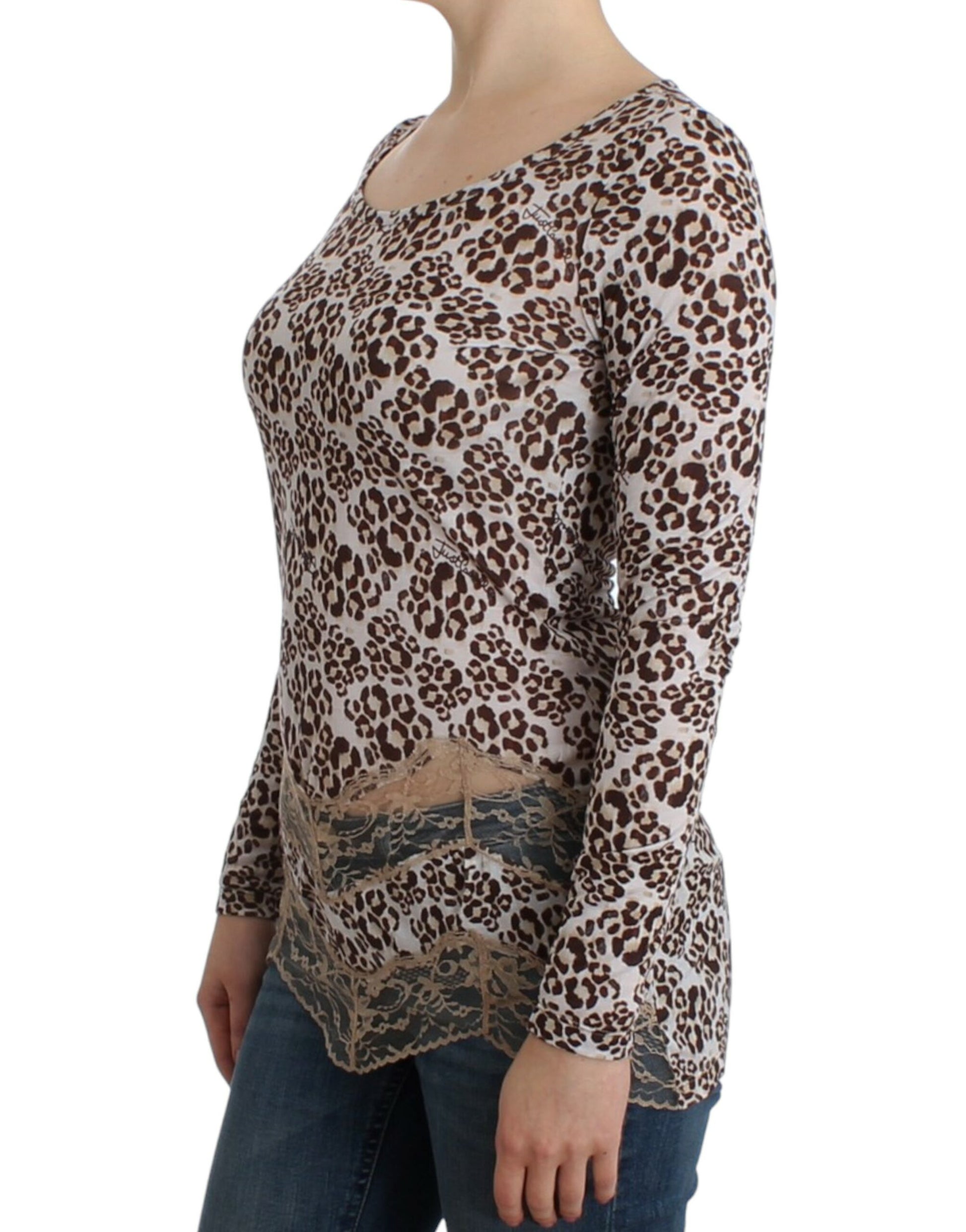 Cavalli Brown longsleeved lace top Cavalli