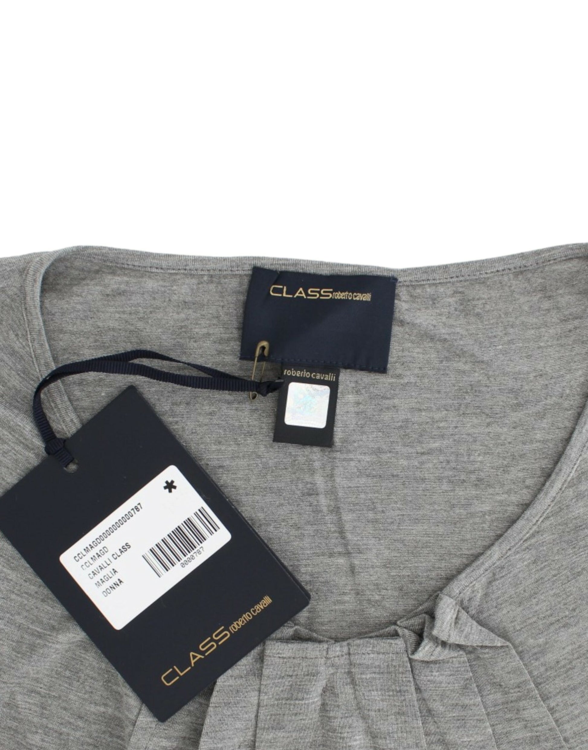 Cavalli Gray 3/4 sleeves jumper top Cavalli