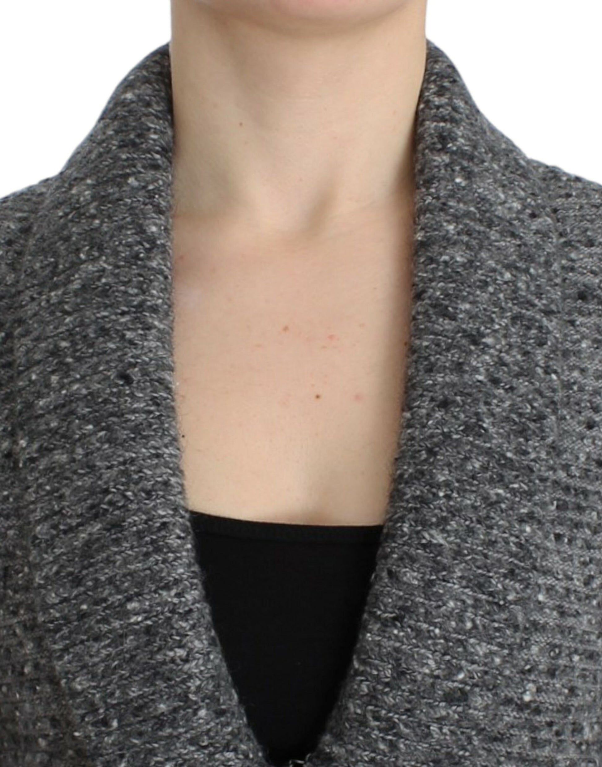 Cavalli Gray wool knitted cardigan Cavalli