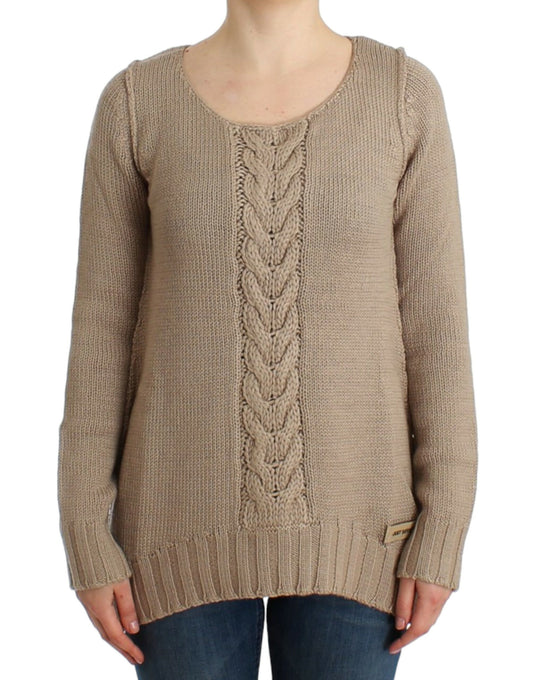 Cavalli Beige knitted wool sweater Cavalli