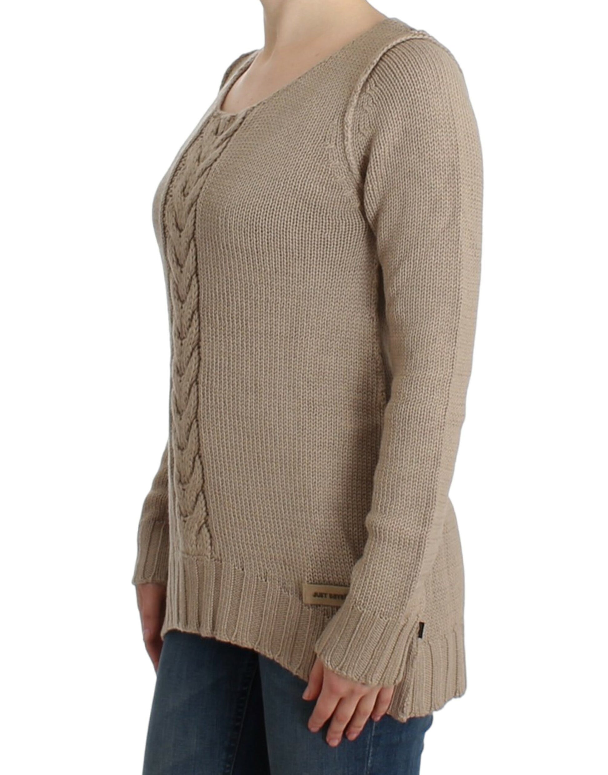 Cavalli Beige knitted wool sweater Cavalli
