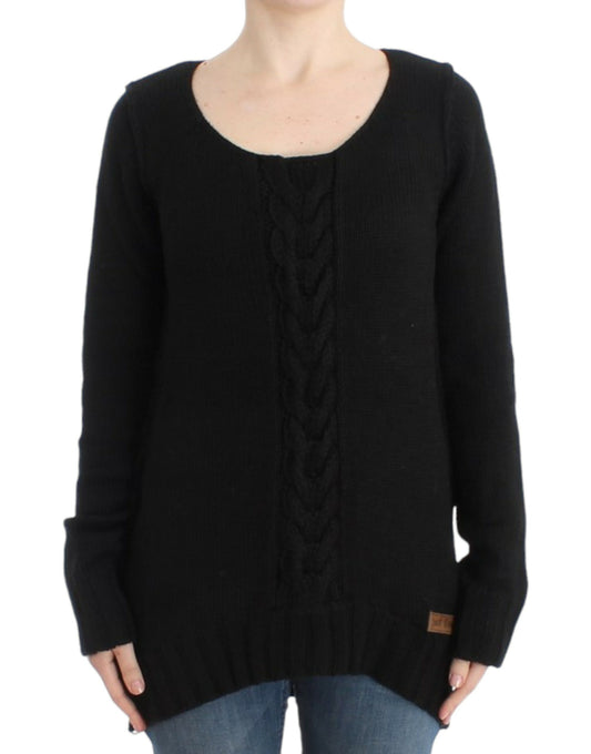 Cavalli Black knitted wool sweater Cavalli