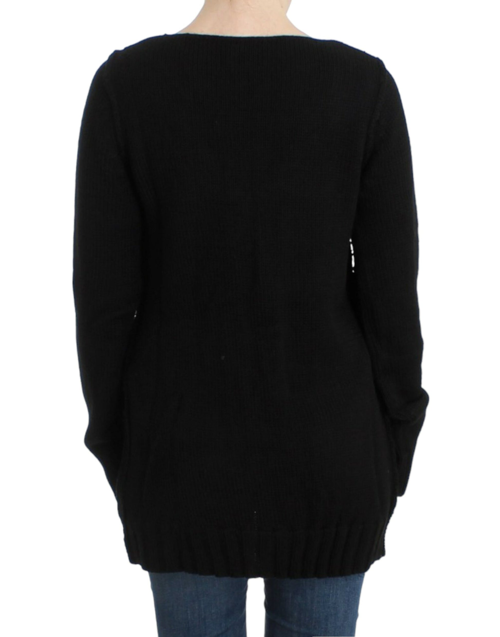 Cavalli Black knitted wool sweater Cavalli