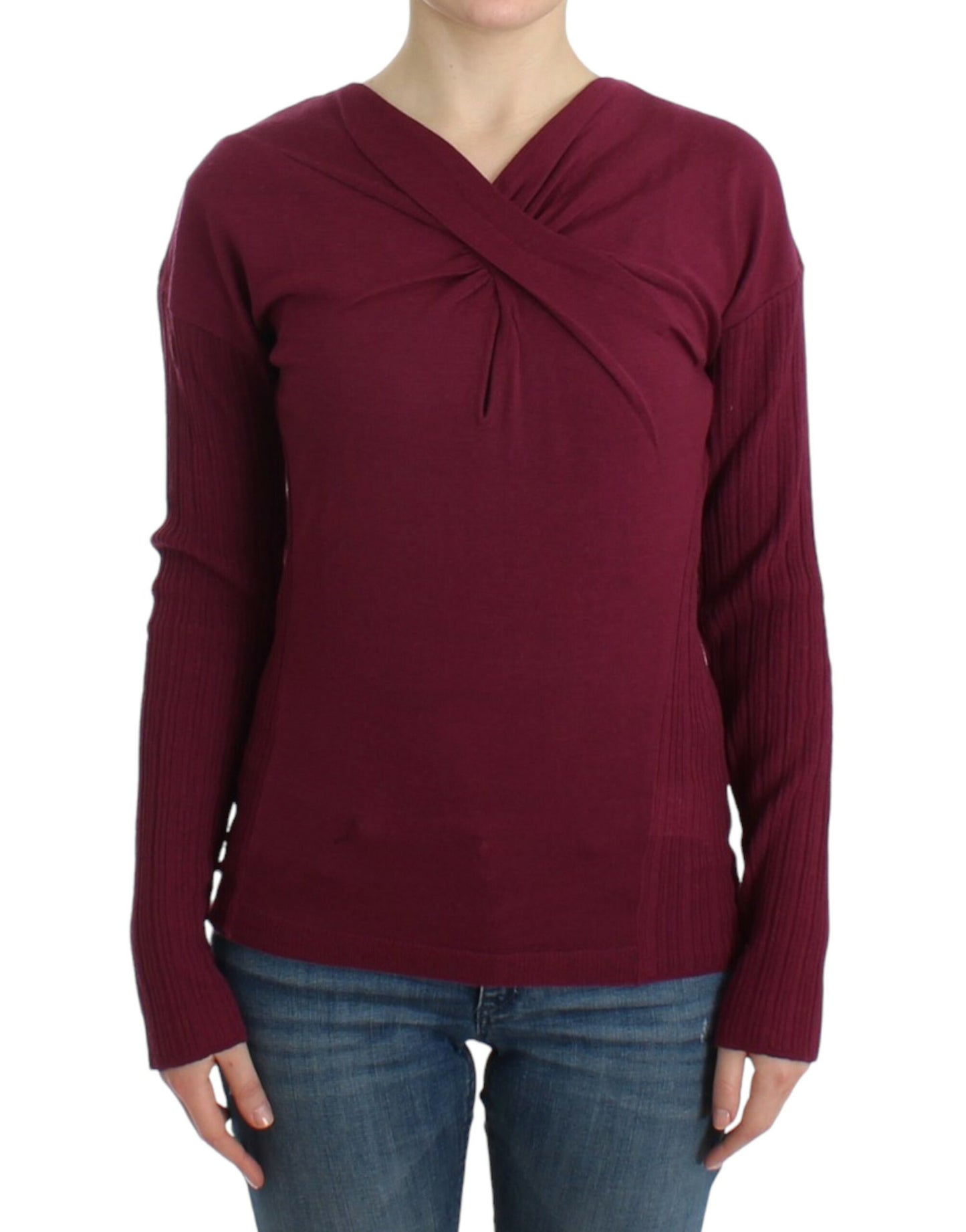 Cavalli Purple knitted wool sweater Cavalli