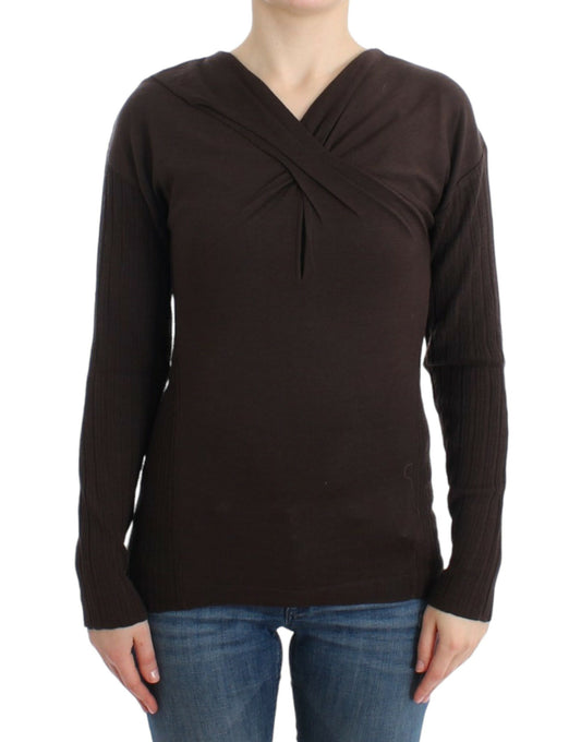 Cavalli Brown knitted wool sweater Cavalli