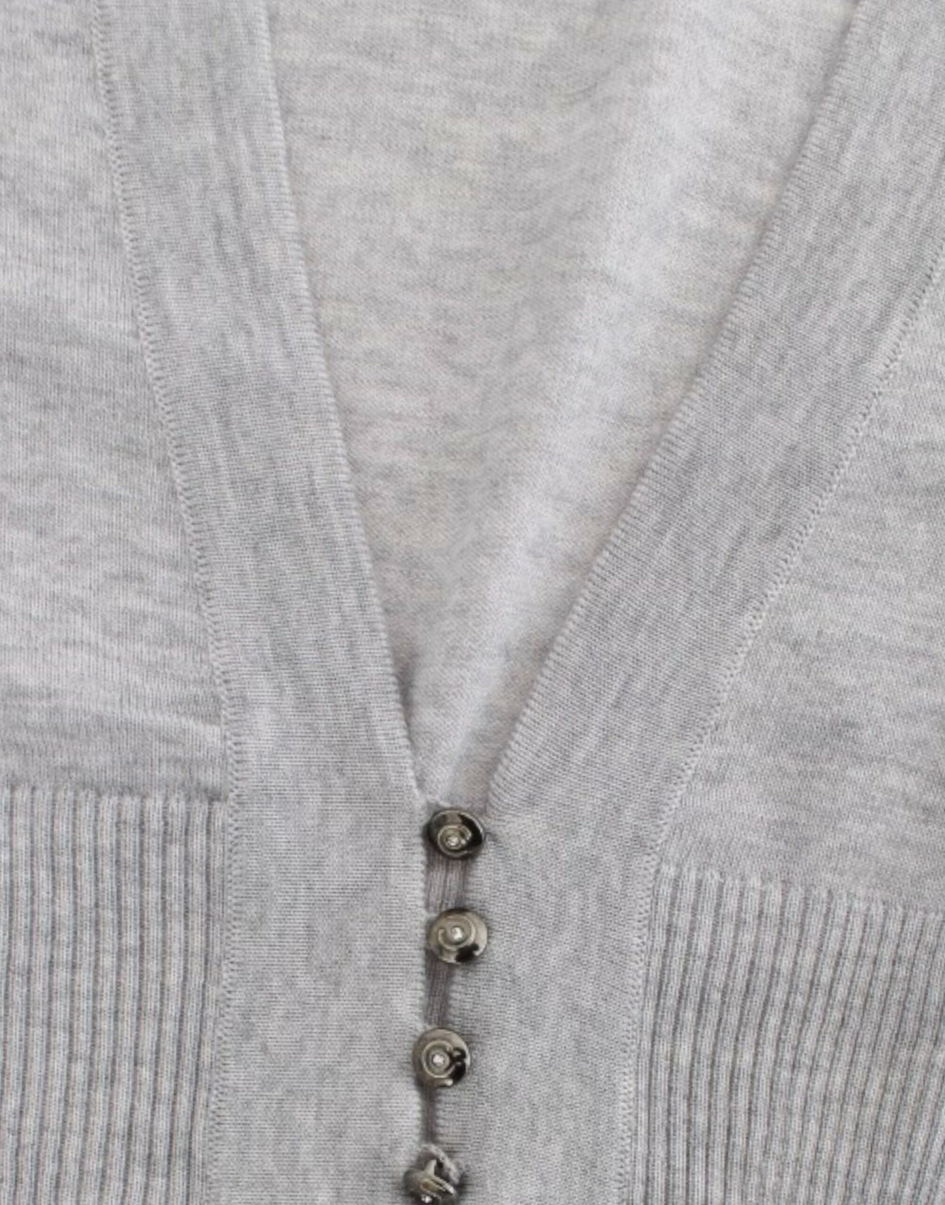 Cavalli Gray cropped wool cardigan Cavalli