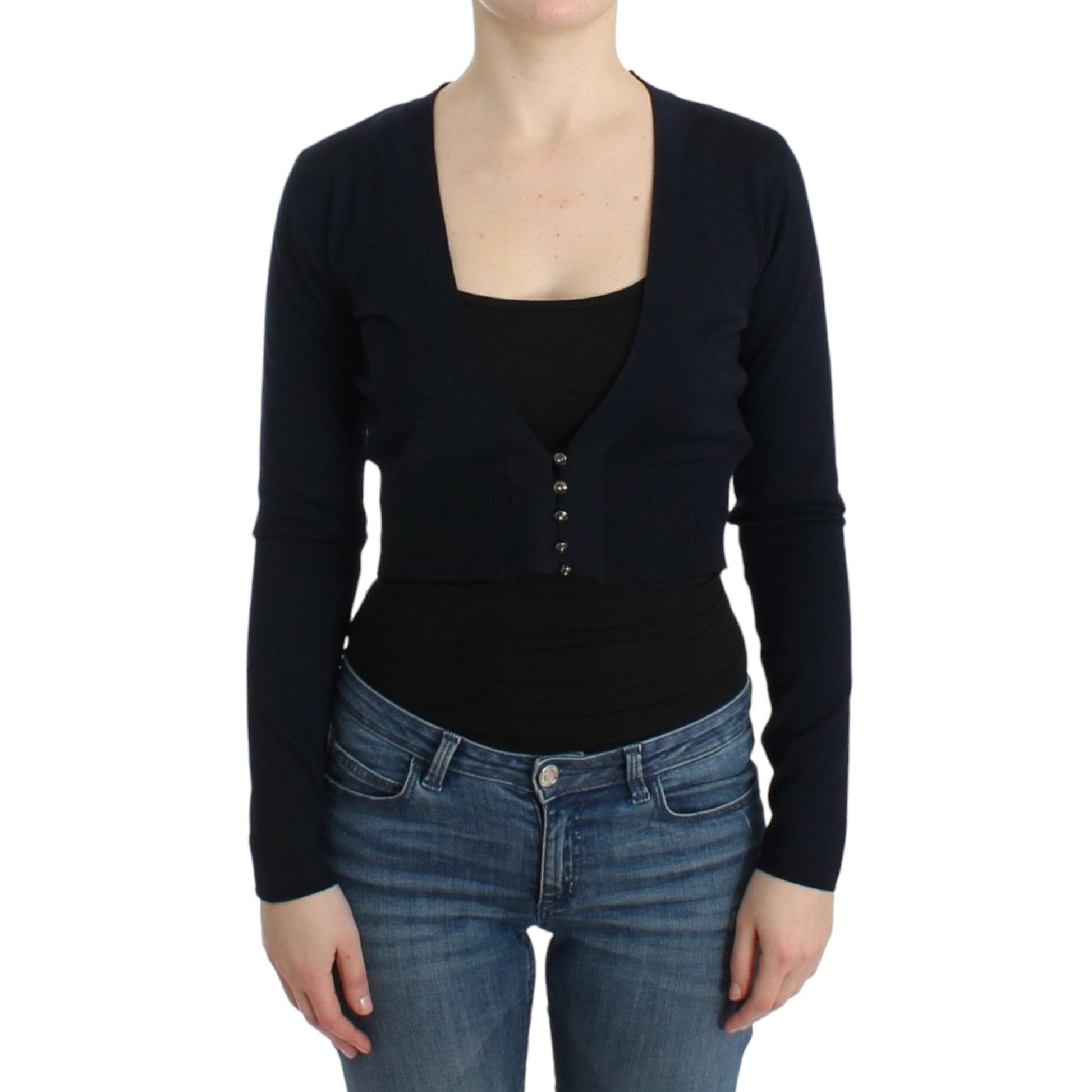 Cavalli Black cropped wool cardigan Cavalli