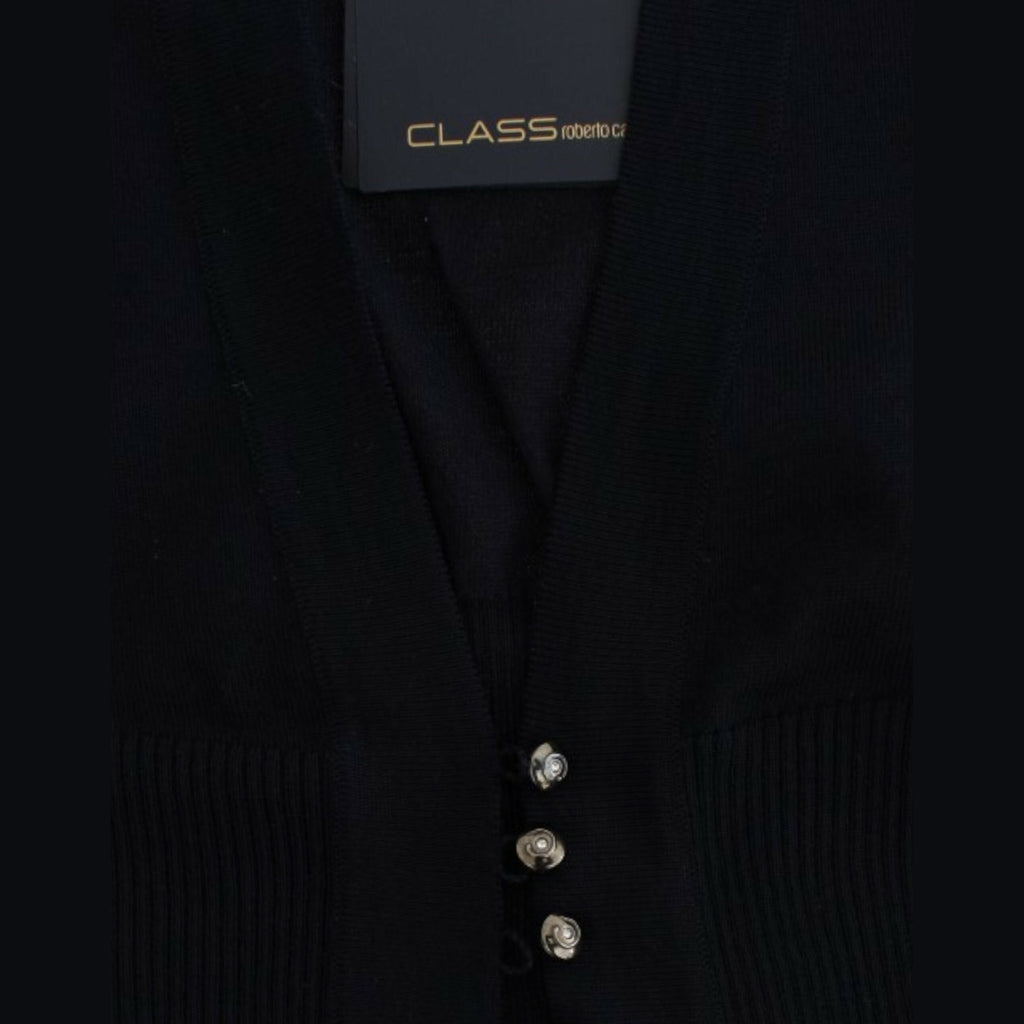 Cavalli Black cropped wool cardigan