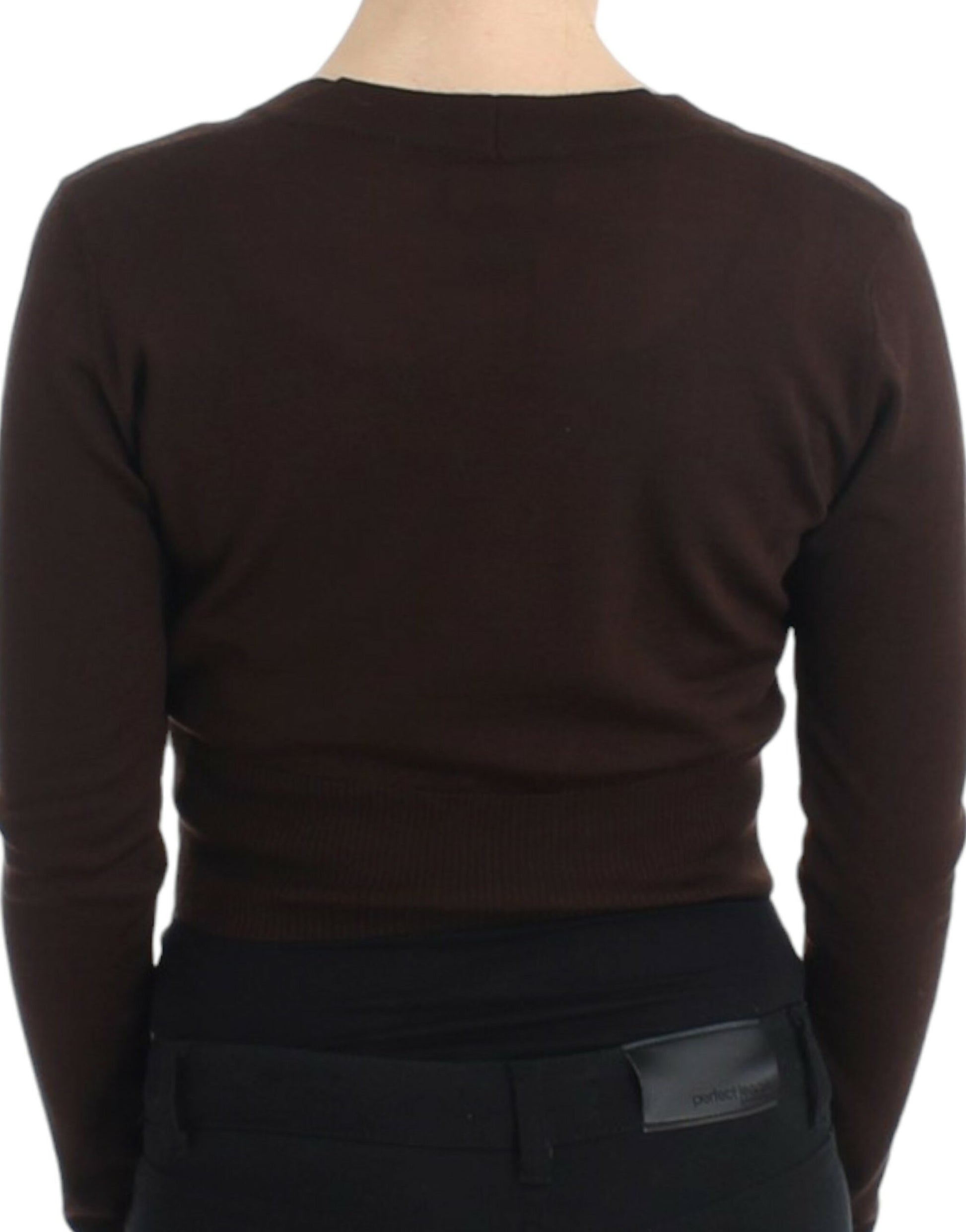 Cavalli Brown cropped wool cardigan Cavalli