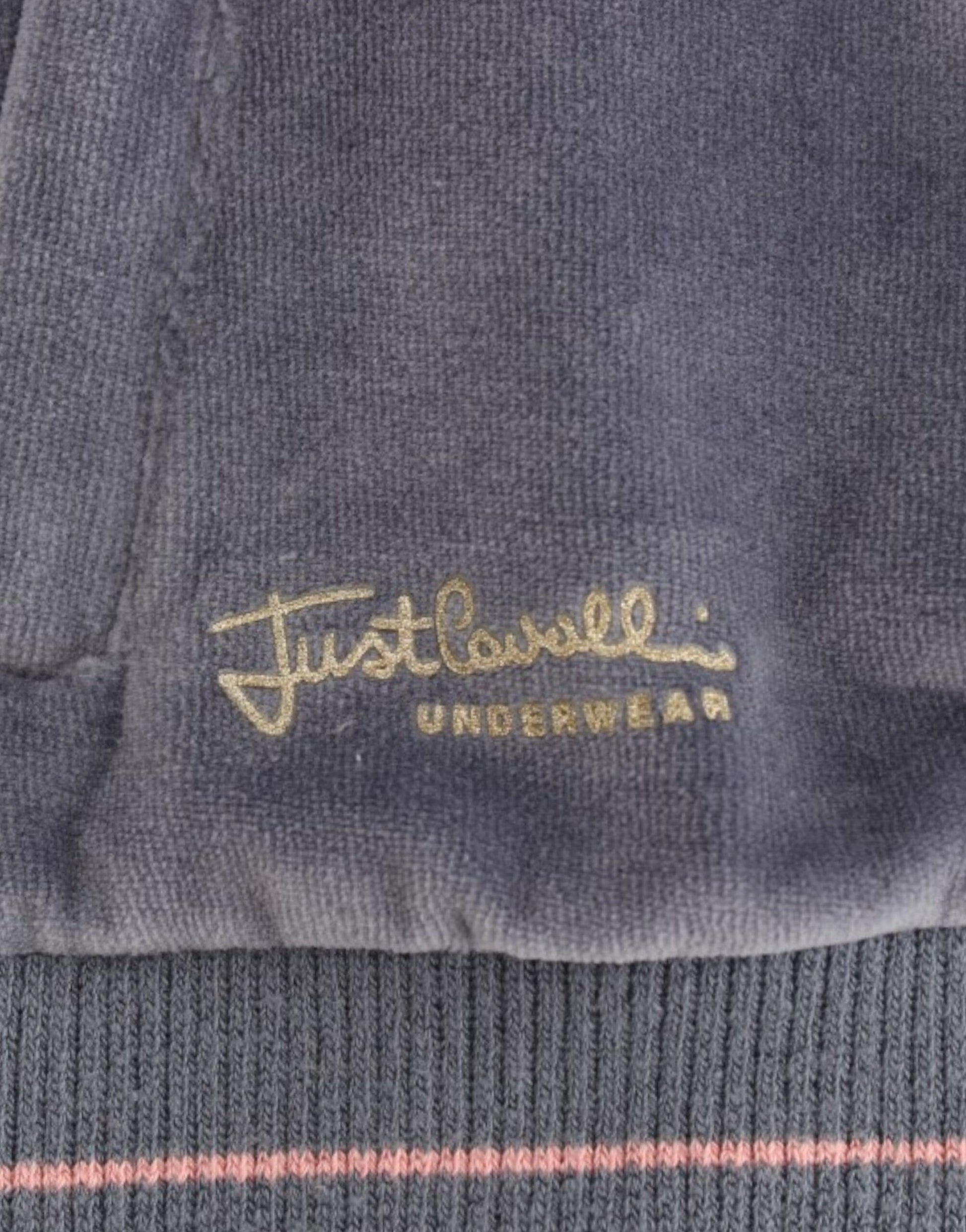 Cavalli Blue velvet zipup sweater Cavalli