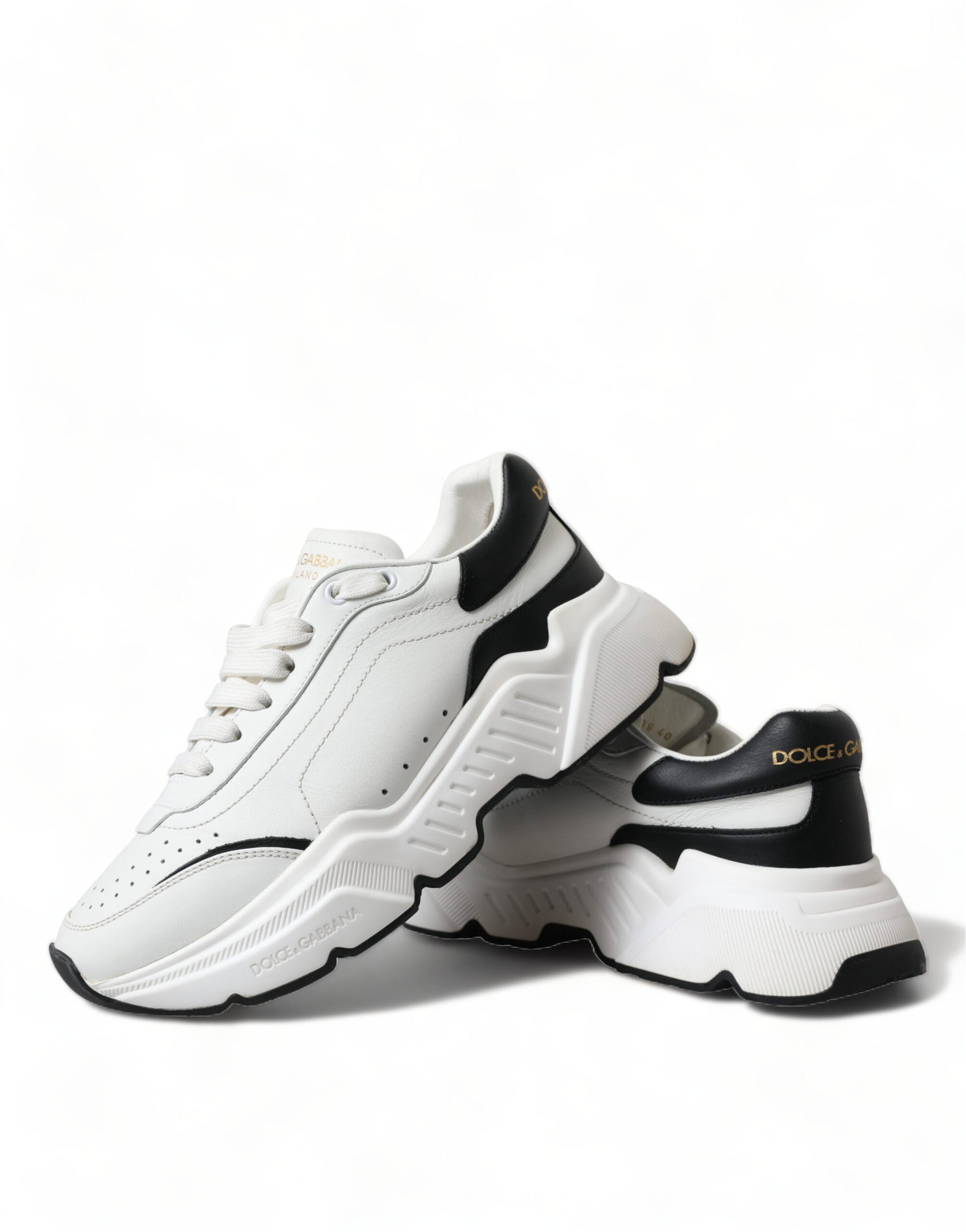 Dolce & Gabbana White Black Low Top Daymaster Sneakers Shoes Dolce & Gabbana