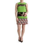 Dolce & Gabbana Apple Green Sleeveless Panelled Shift Dress