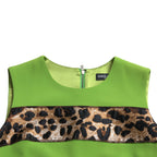 Dolce & Gabbana Apple Green Sleeveless Panelled Shift Dress