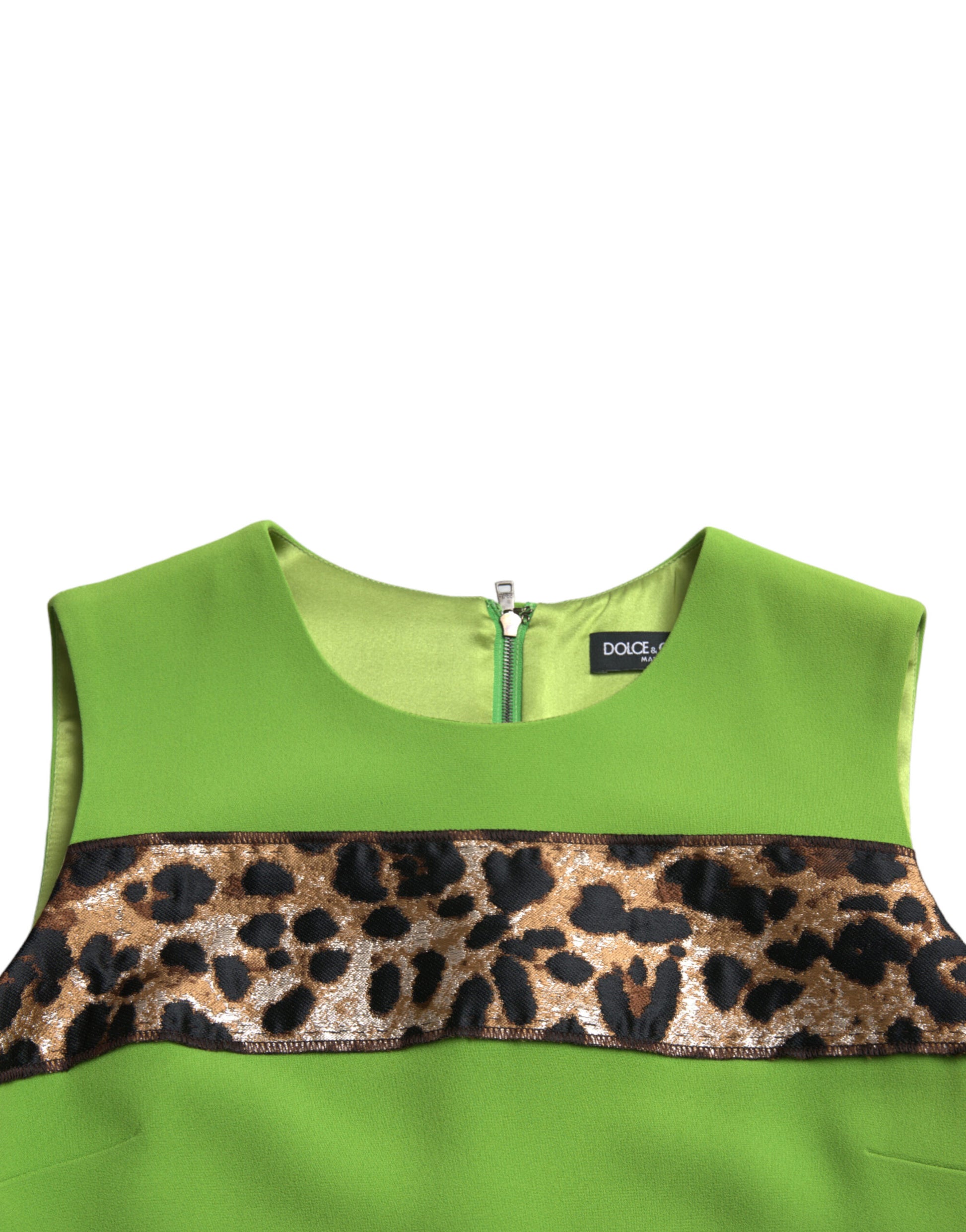 Dolce & Gabbana Apple Green Sleeveless Panelled Shift Dress Dolce & Gabbana