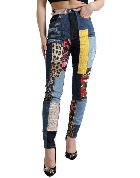 Dolce & Gabbana Multicolor Patchwork GRACE Skinny Denim Jeans Dolce & Gabbana