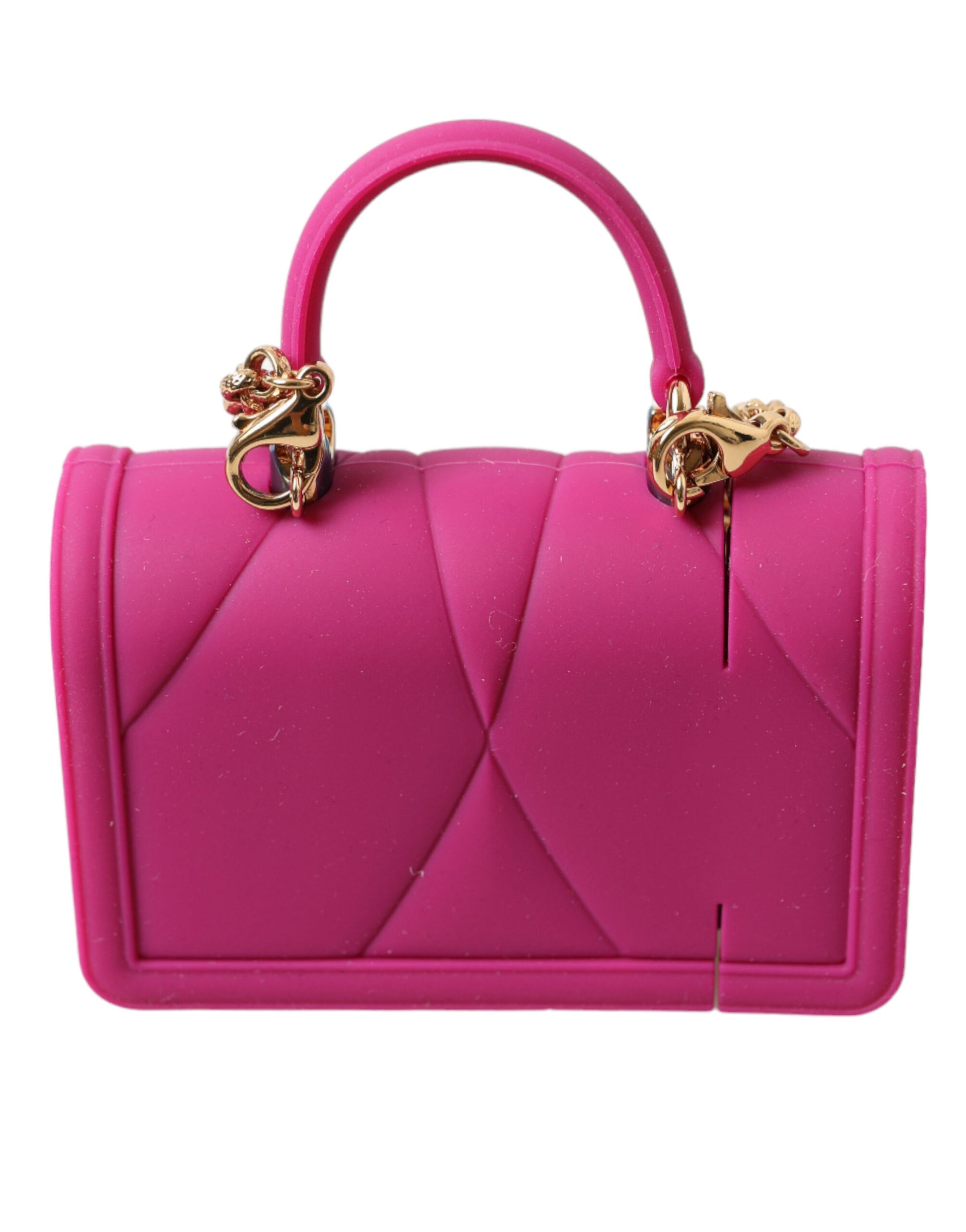 Dolce & Gabbana Pink Silicone Devotion Heart Bag Gold Chain Airpods Case Dolce & Gabbana