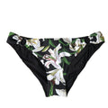 Dolce & Gabbana Black Lily Print Swimwear Bottom Beachwear Bikini