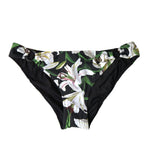 Dolce & Gabbana Black Lily Print Swimwear Bottom Beachwear Bikini