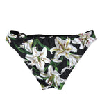 Dolce & Gabbana Black Lily Print Swimwear Bottom Beachwear Bikini