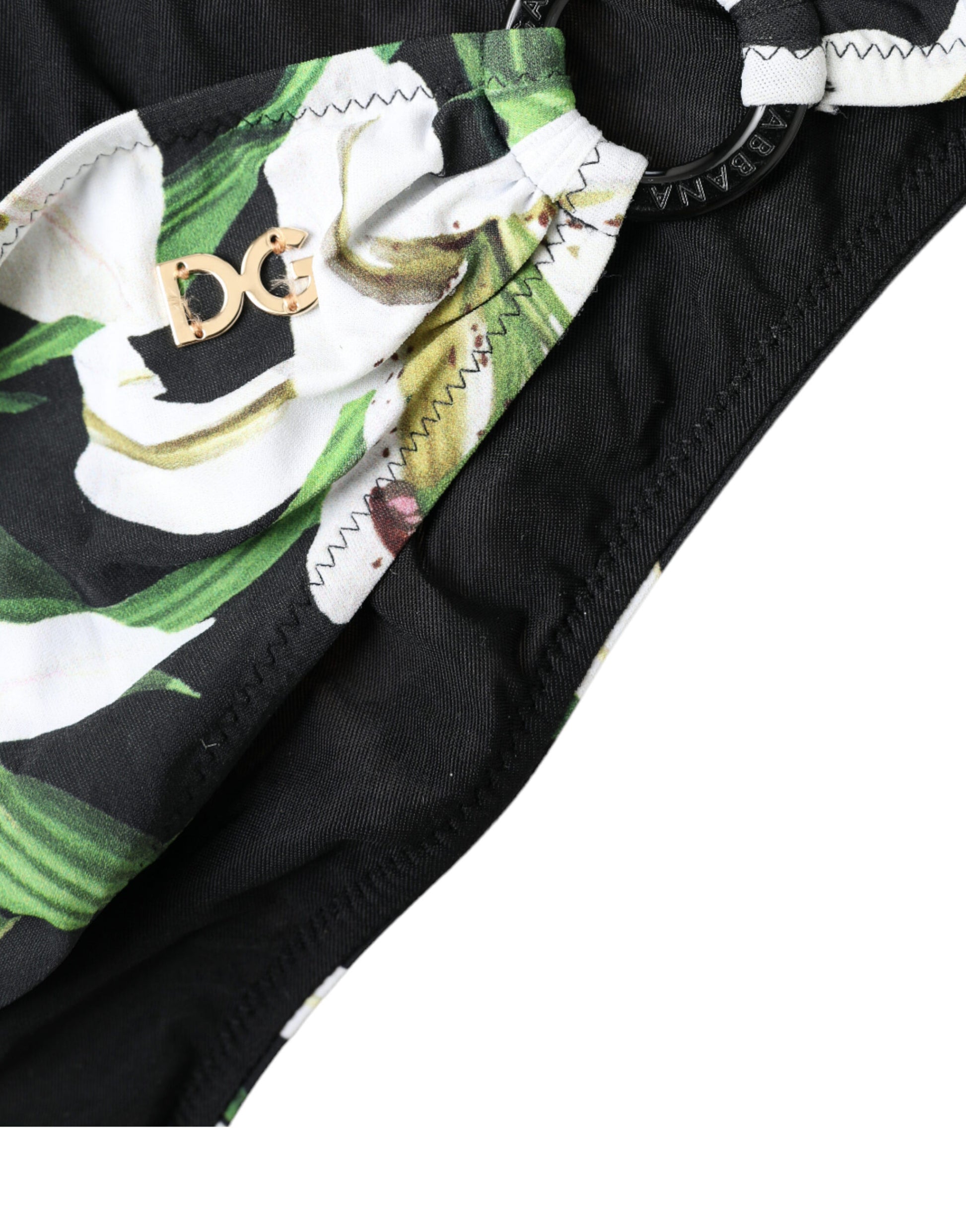 Dolce & Gabbana Black Lily Print Swimwear Bottom Beachwear Bikini Dolce & Gabbana