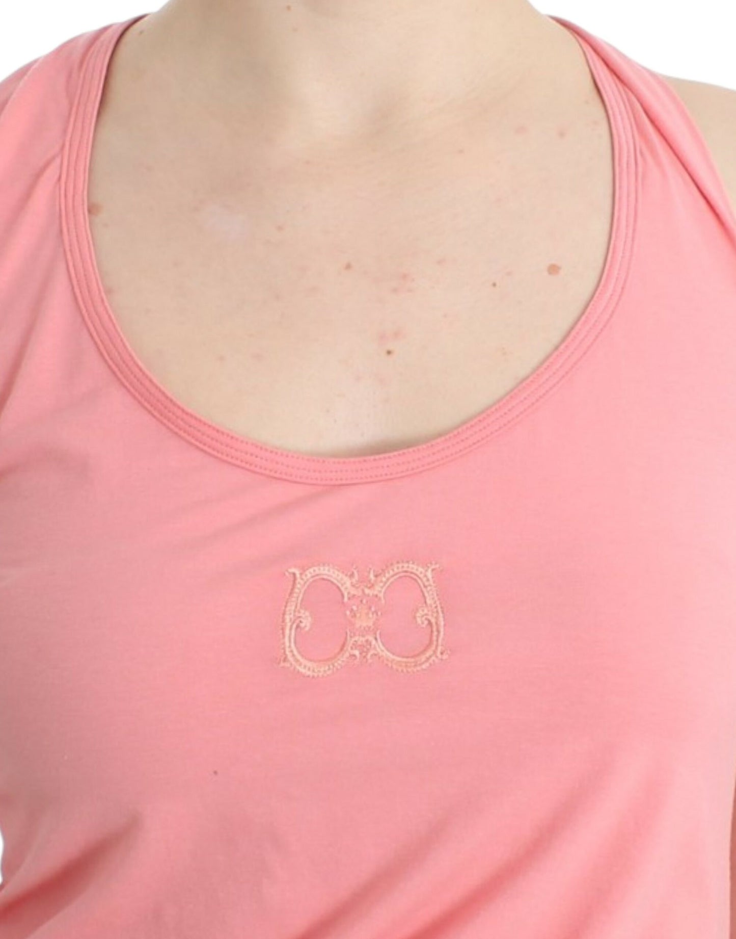 Cavalli Pink cotton tank top Cavalli