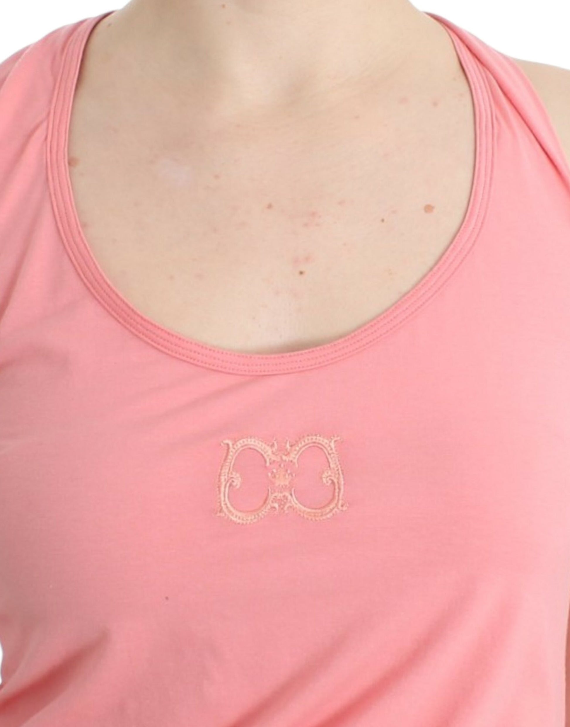 Cavalli Pink cotton tank top Cavalli