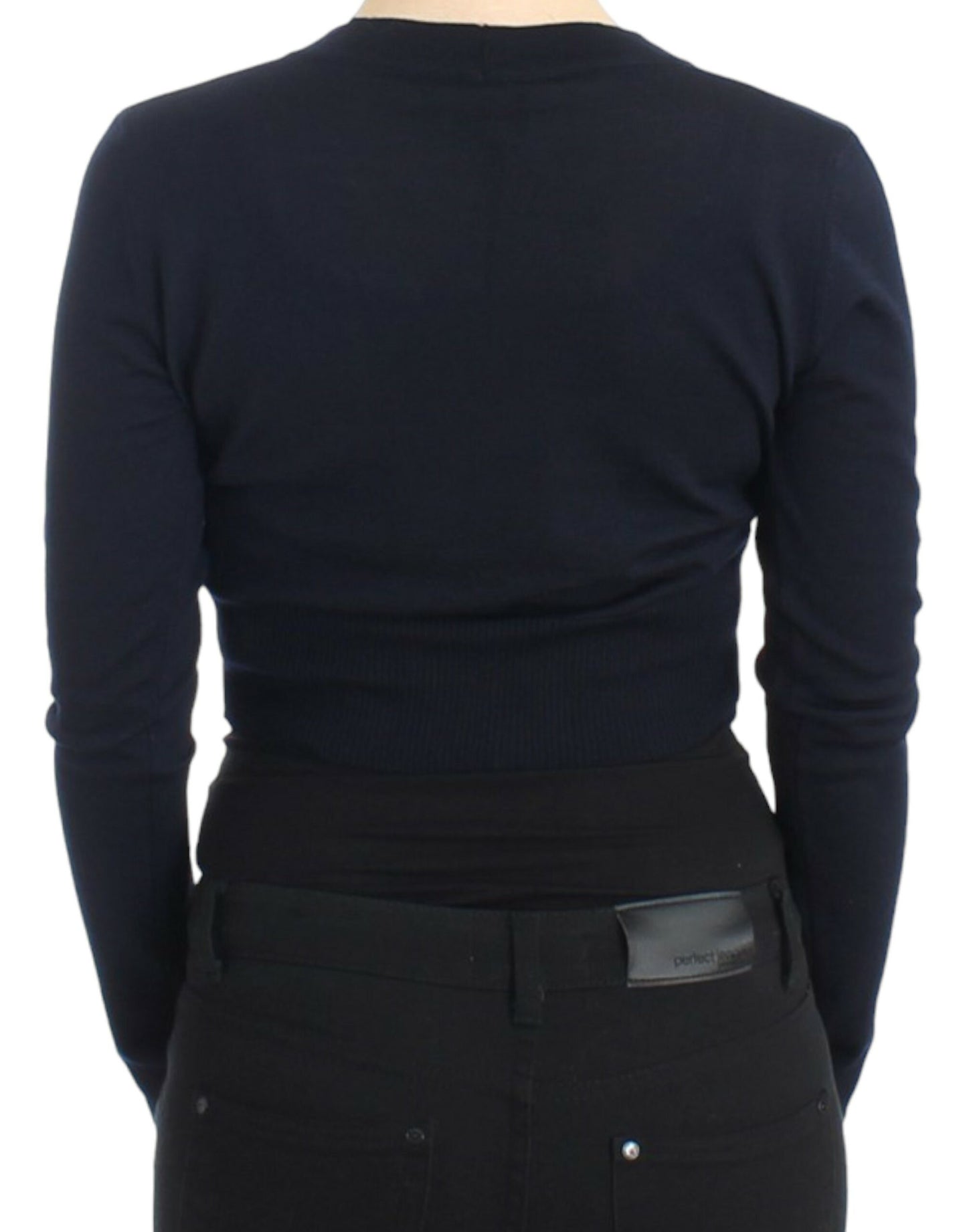 Cavalli Blue cropped wool cardigan Cavalli