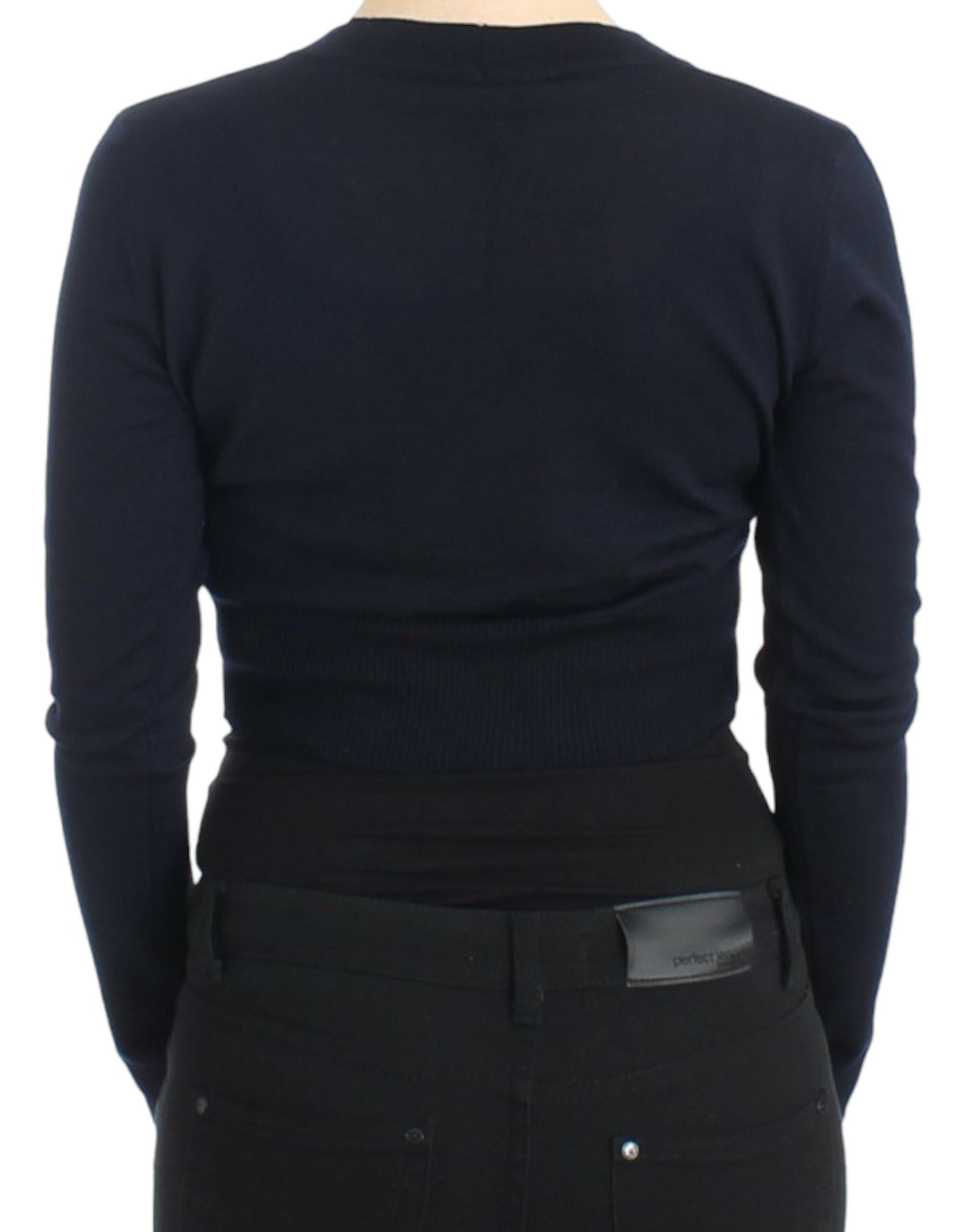 Cavalli Blue cropped wool cardigan Cavalli