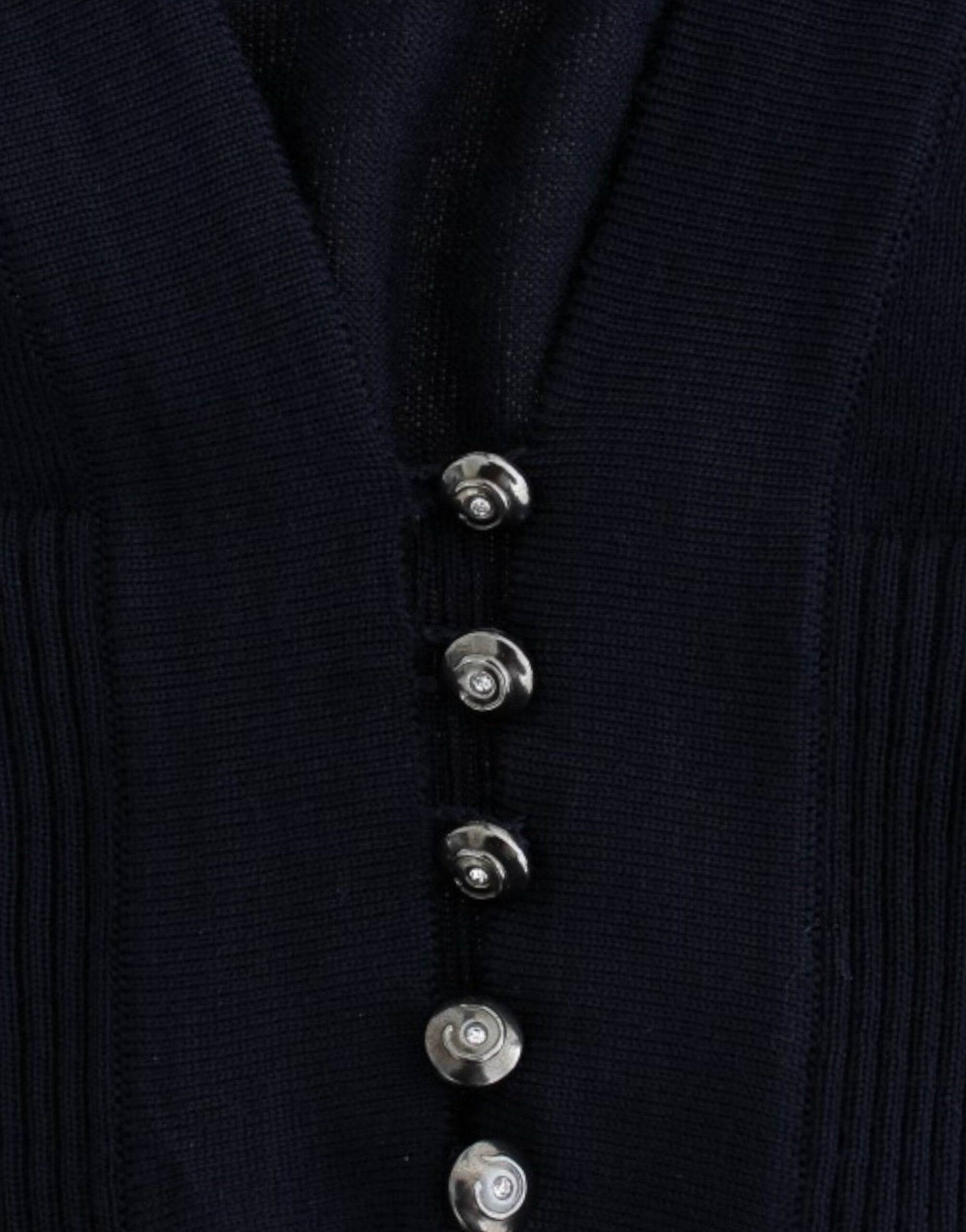 Cavalli Blue cropped wool cardigan Cavalli
