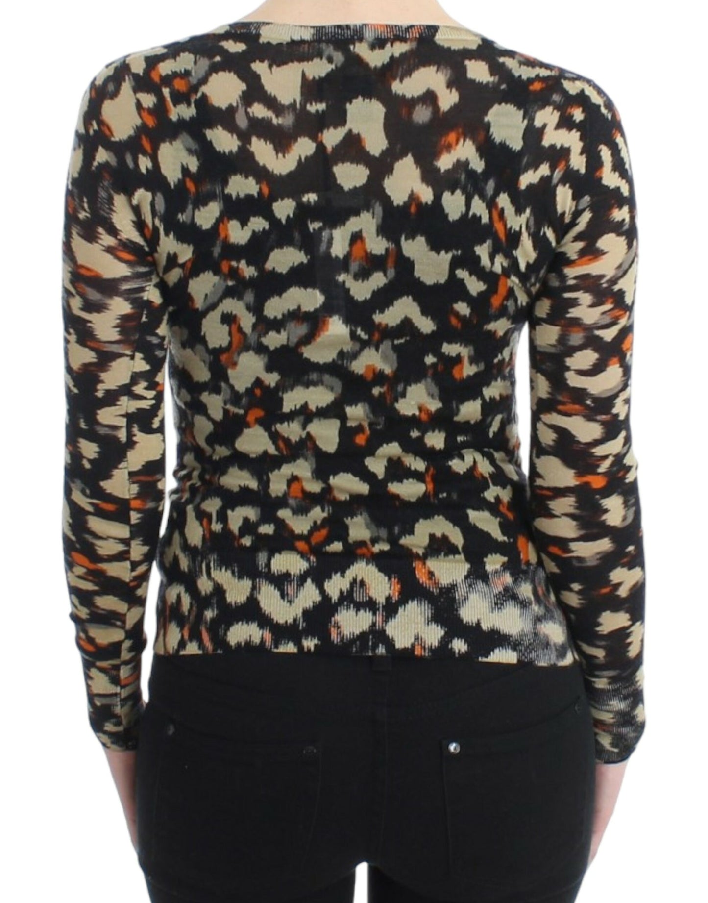 Cavalli Multicolor v-neck wool jumper Cavalli