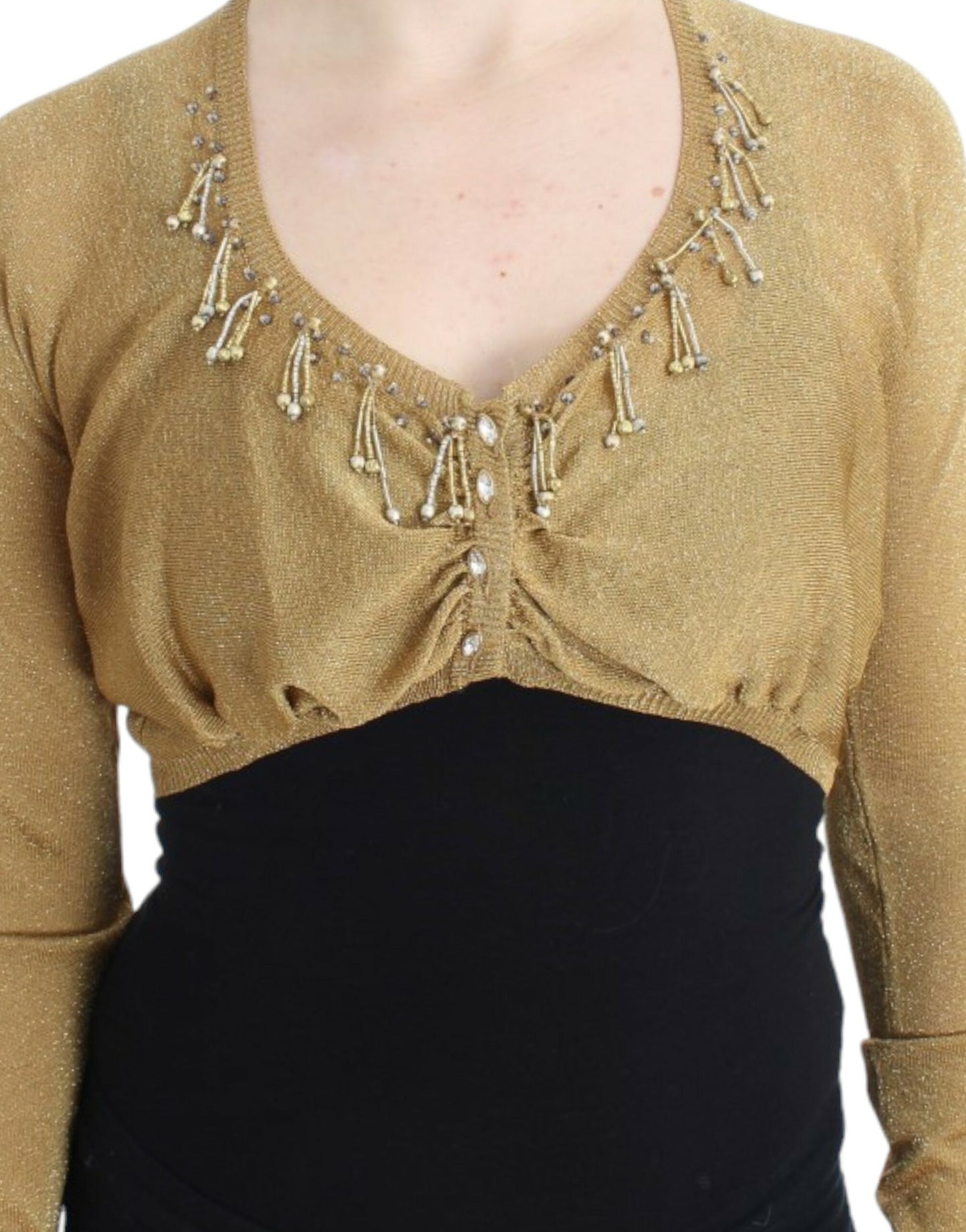Cavalli Gold embellished gold shrug Cavalli