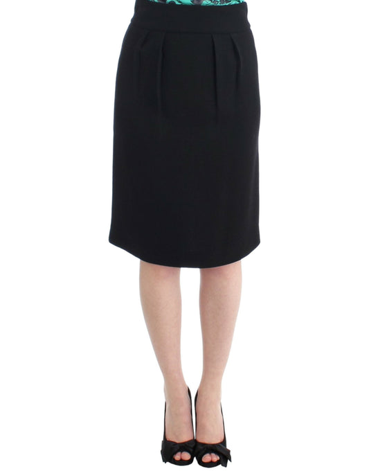 Cavalli Black wool pencil skirt Cavalli