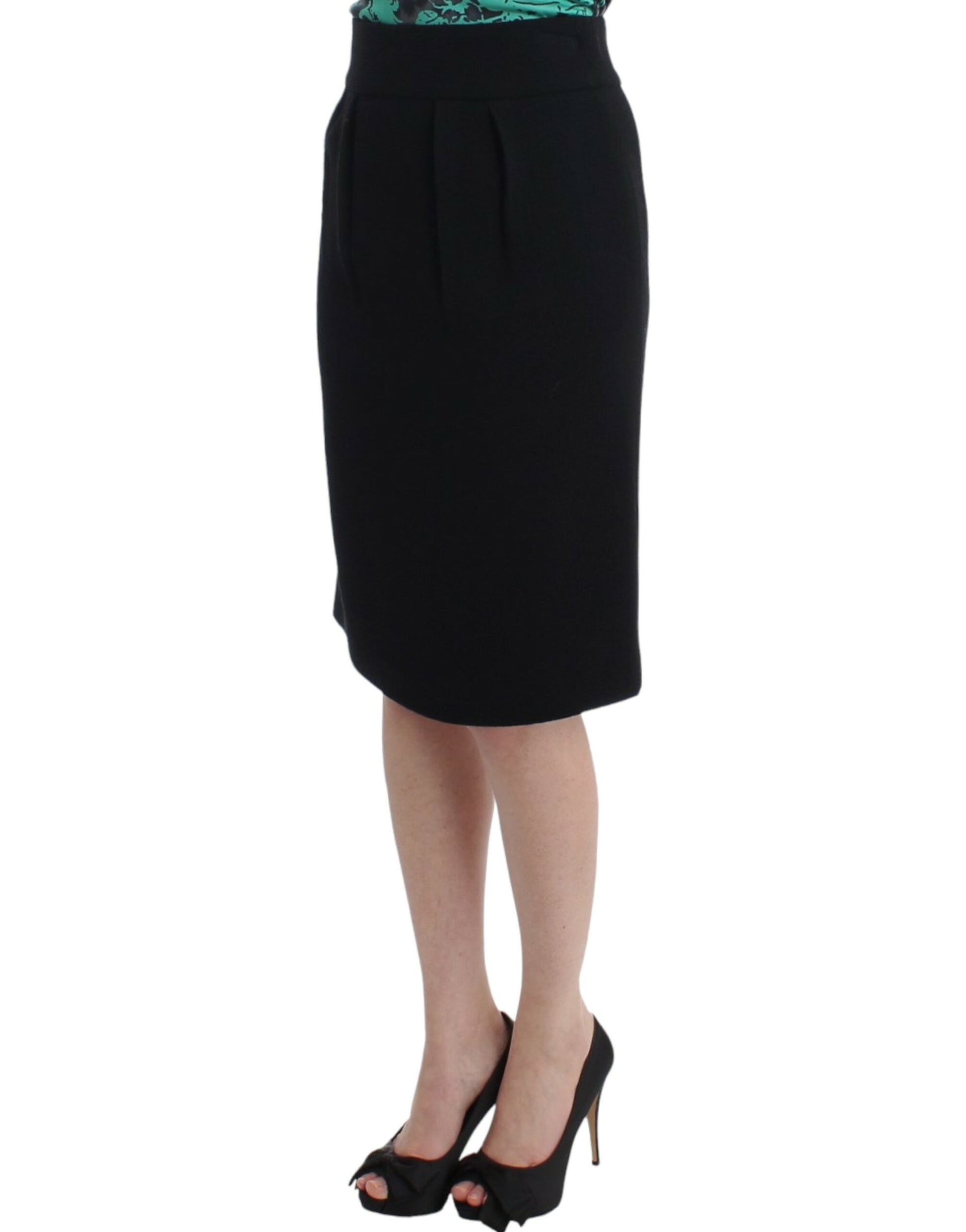 Cavalli Black wool pencil skirt Cavalli