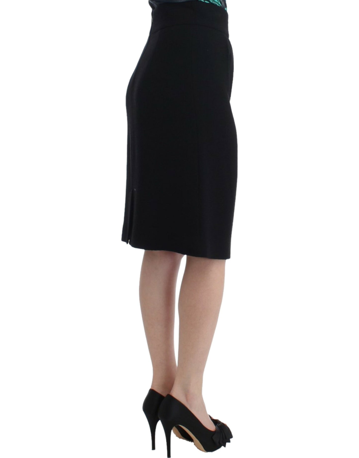 Cavalli Black wool pencil skirt Cavalli