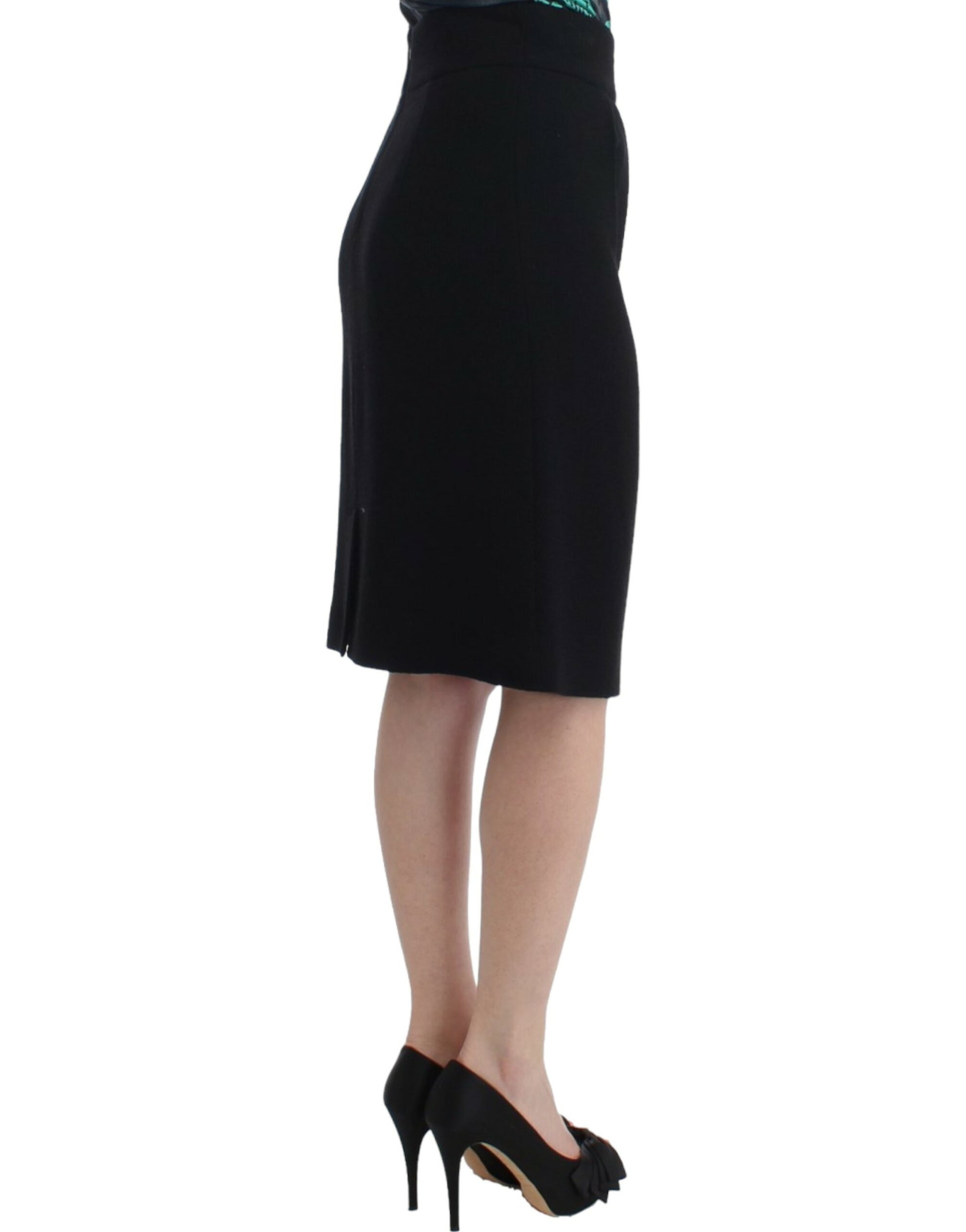 Cavalli Black wool pencil skirt Cavalli