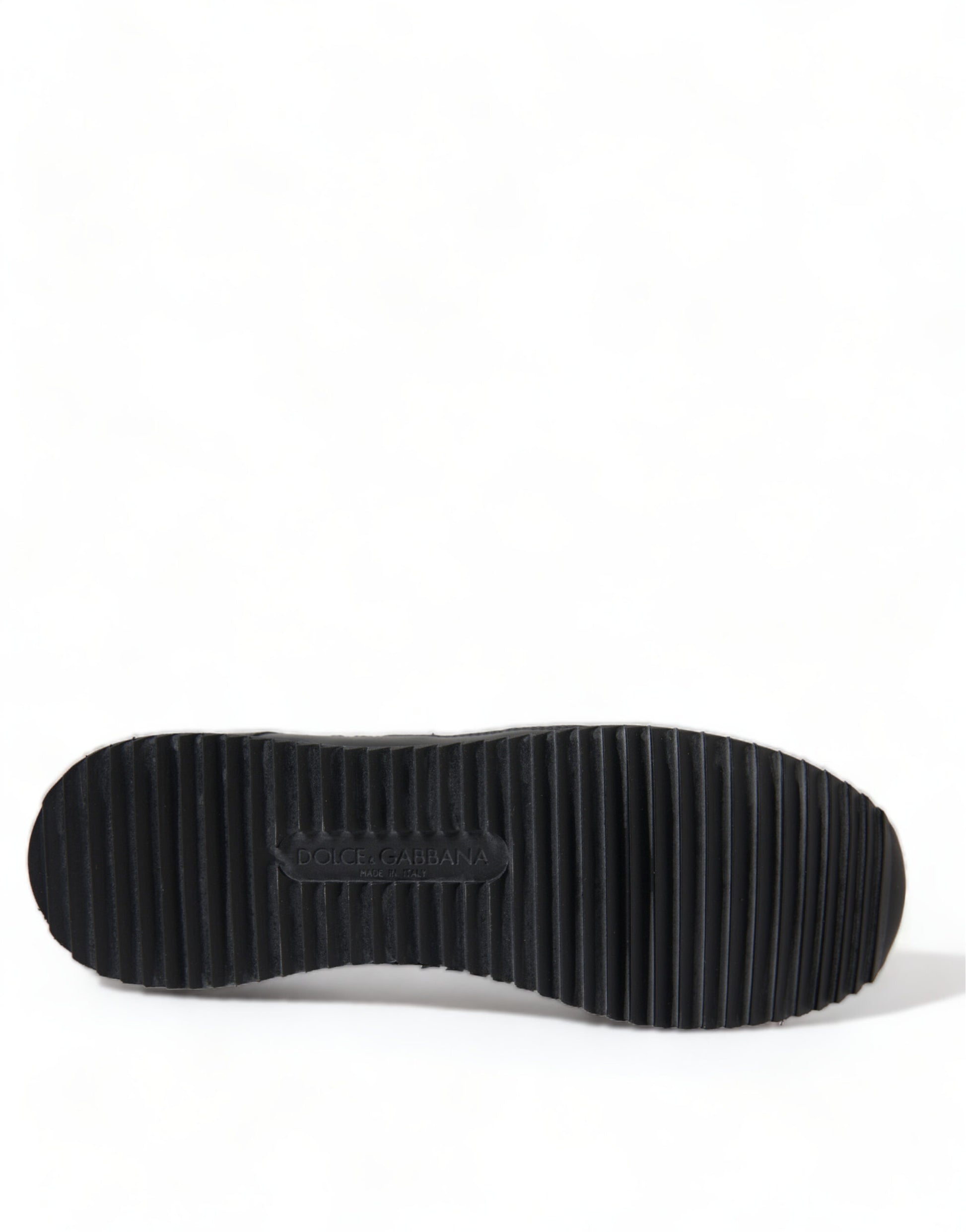 Dolce & Gabbana Black Floral Lace Leather Sneakers Shoes Dolce & Gabbana