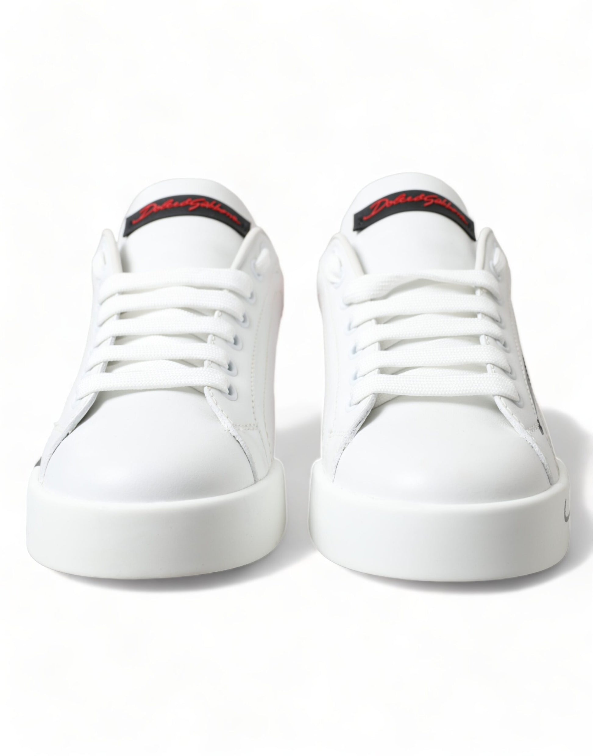 Dolce & Gabbana White Red Lace Up Womens Low Top Sneakers Shoes Dolce & Gabbana