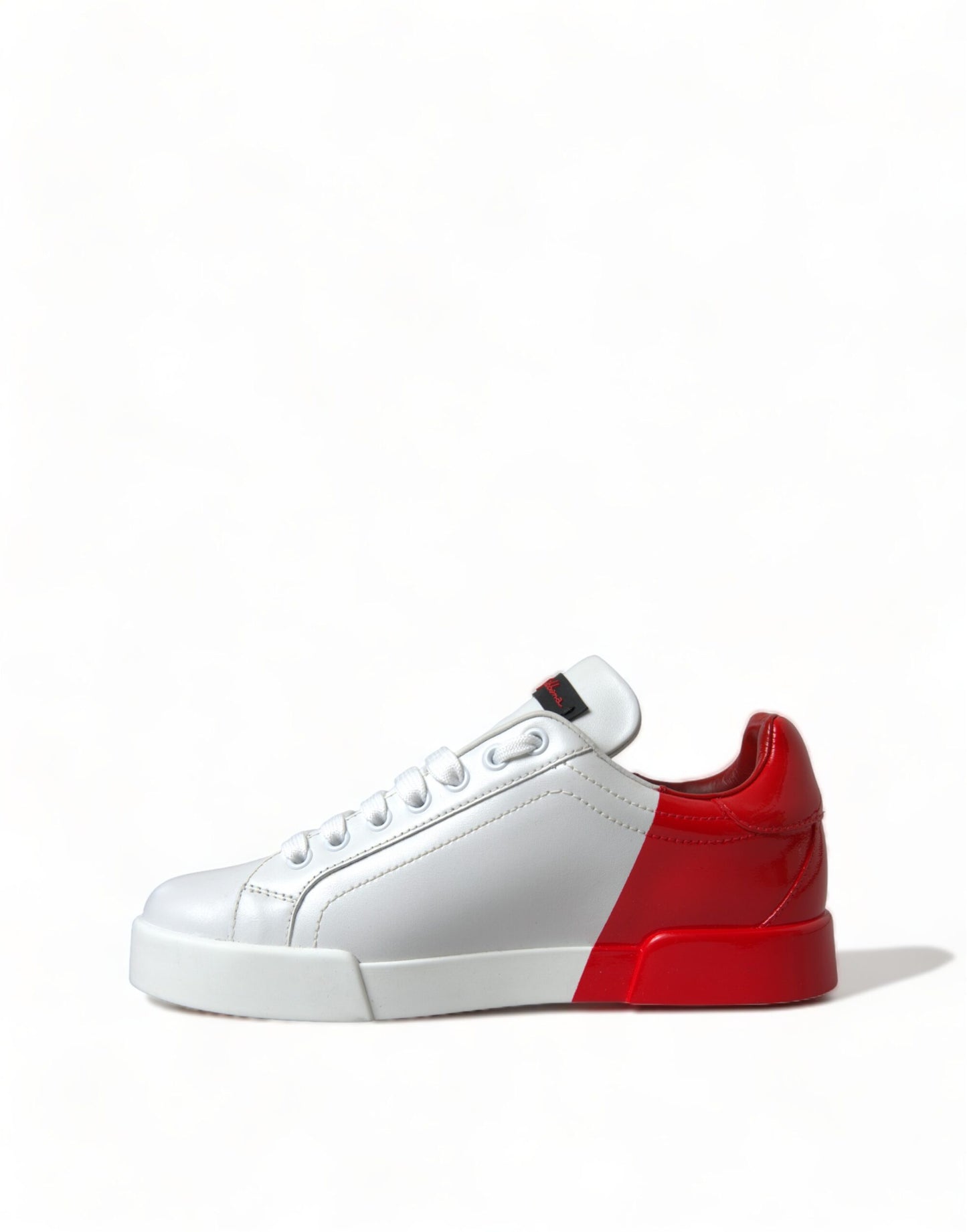 Dolce & Gabbana White Red Lace Up Womens Low Top Sneakers Shoes Dolce & Gabbana