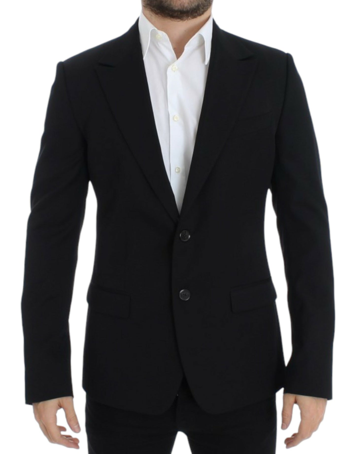 Dolce & Gabbana Black wool slim fit blazer Dolce & Gabbana