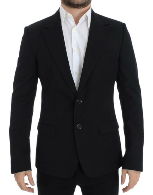 Dolce & Gabbana Black wool slim fit blazer Dolce & Gabbana