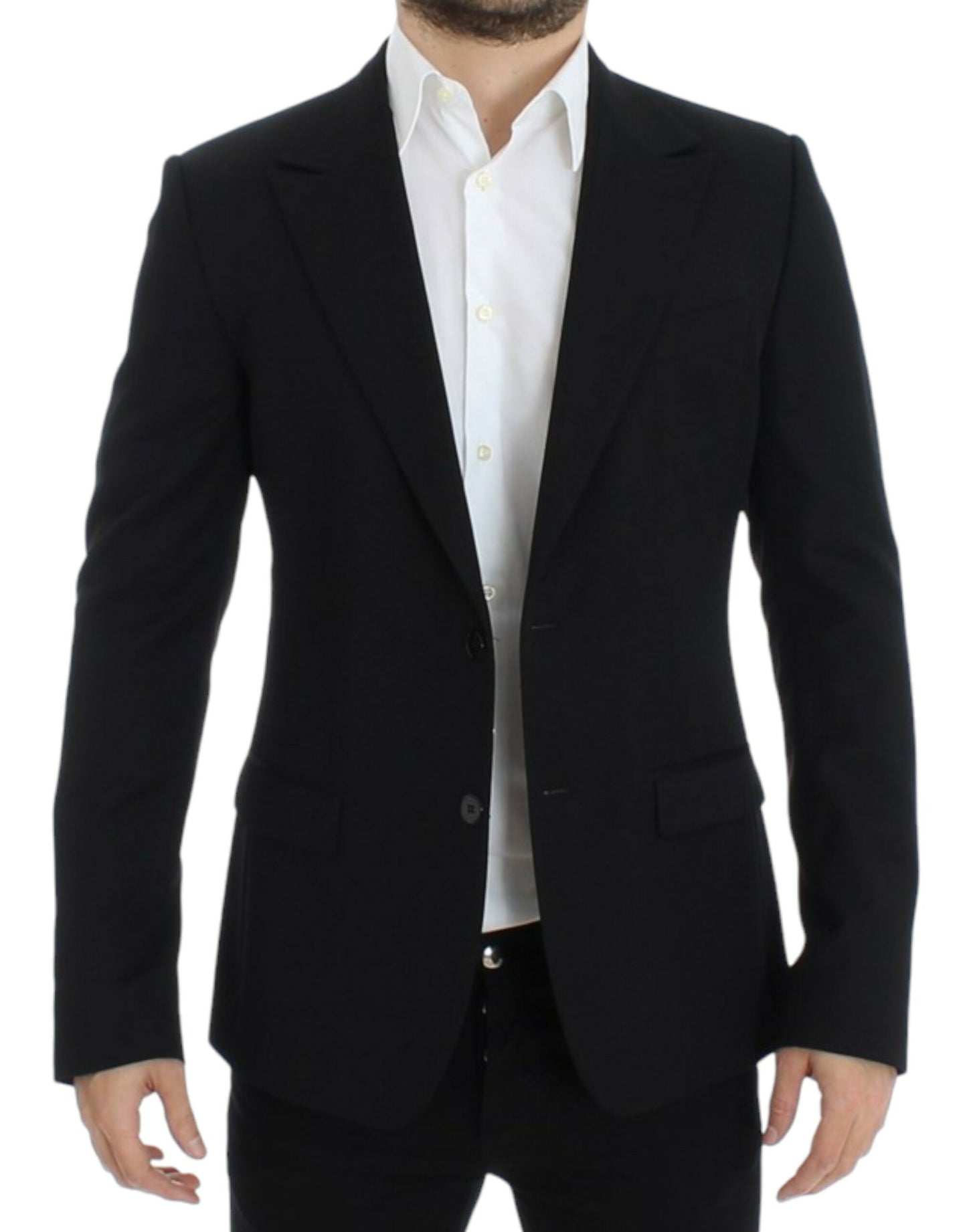 Dolce & Gabbana Black wool slim fit blazer Dolce & Gabbana