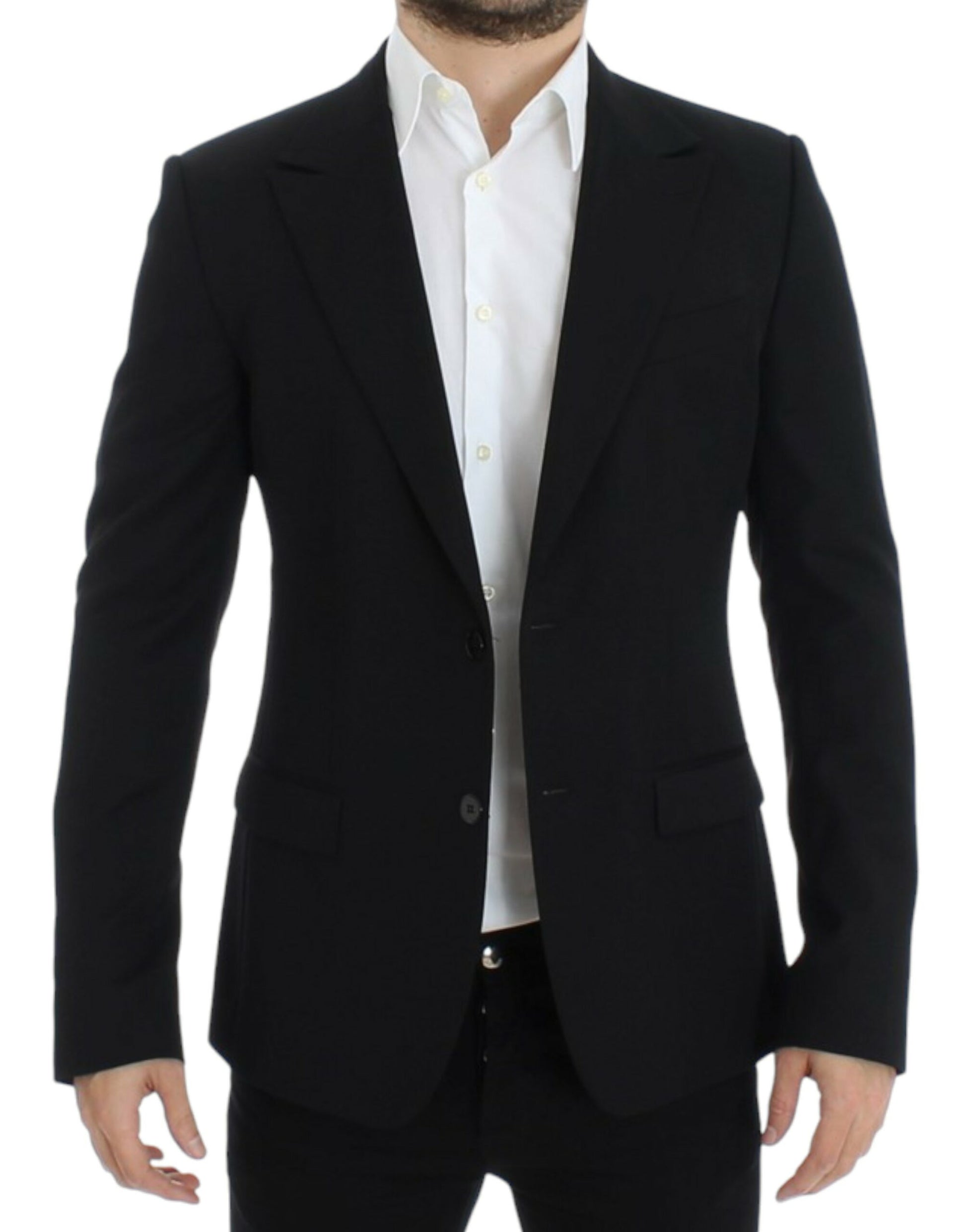 Dolce & Gabbana Black wool slim fit blazer Dolce & Gabbana