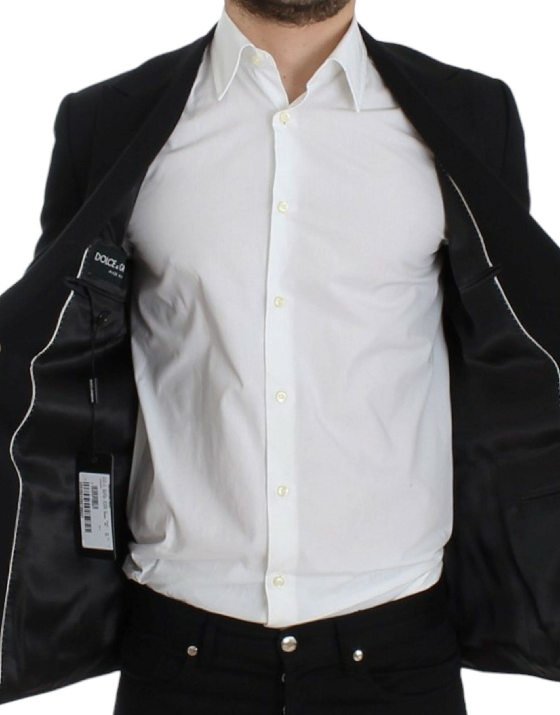 Dolce & Gabbana Black wool slim fit blazer Dolce & Gabbana