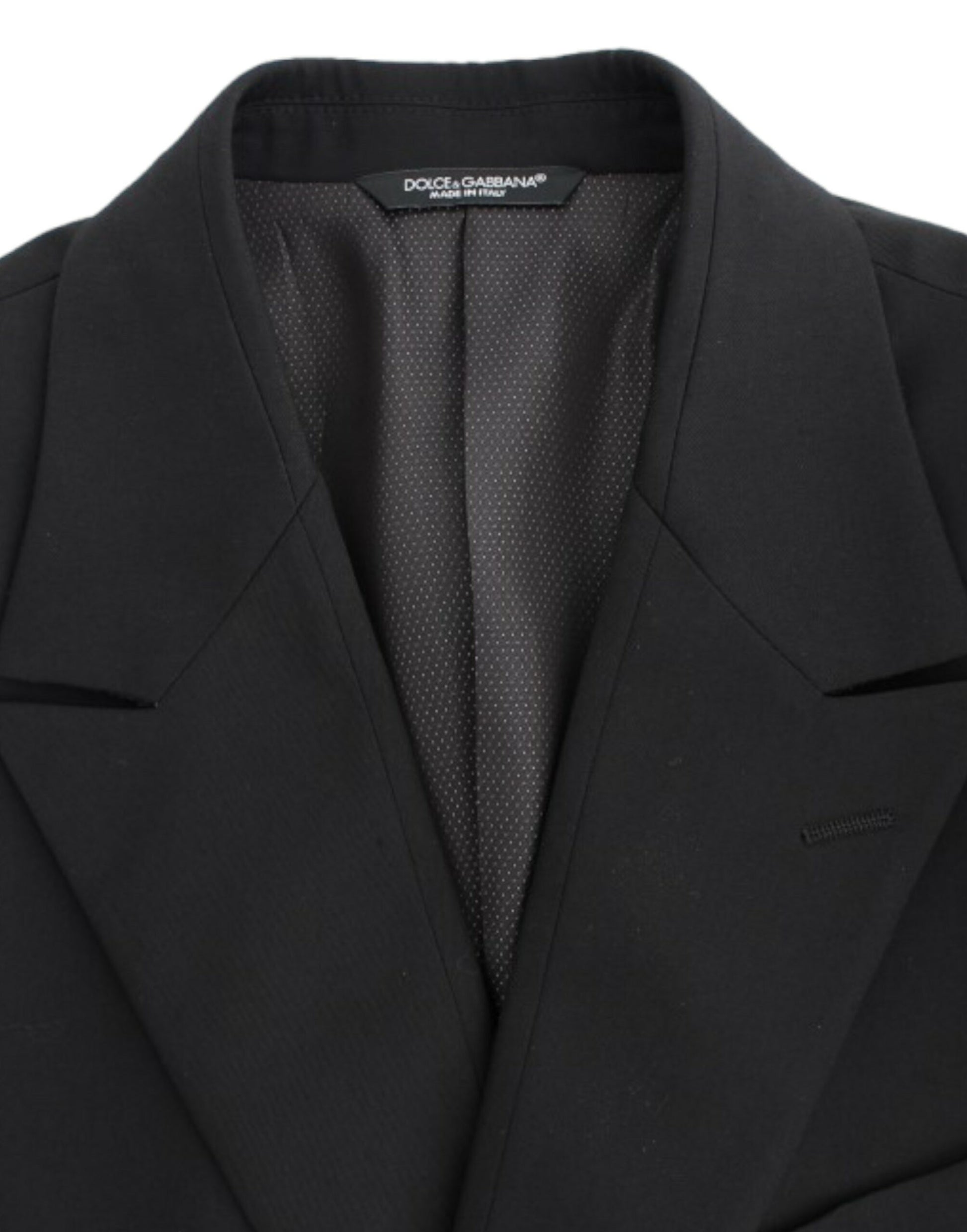 Dolce & Gabbana Black wool slim fit blazer Dolce & Gabbana