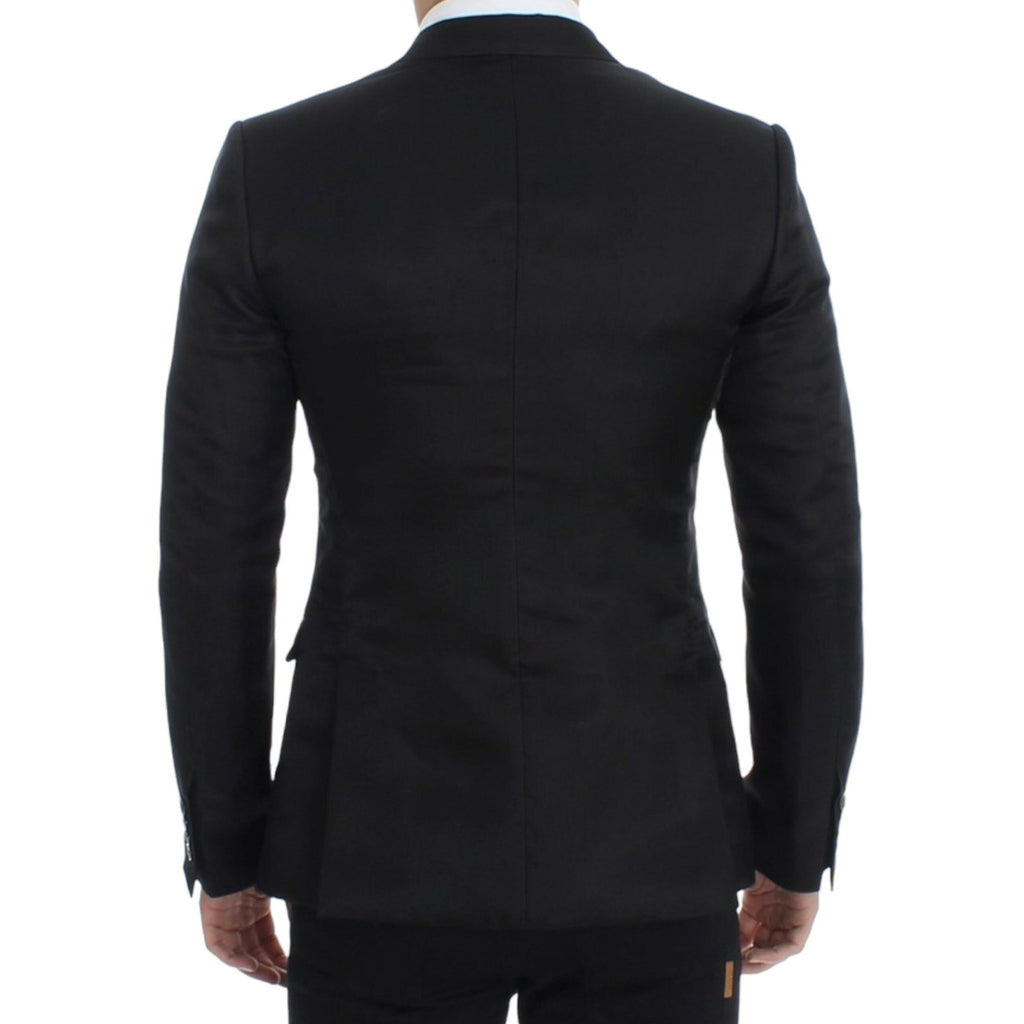 Dolce & Gabbana Black silk slim fit blazer
