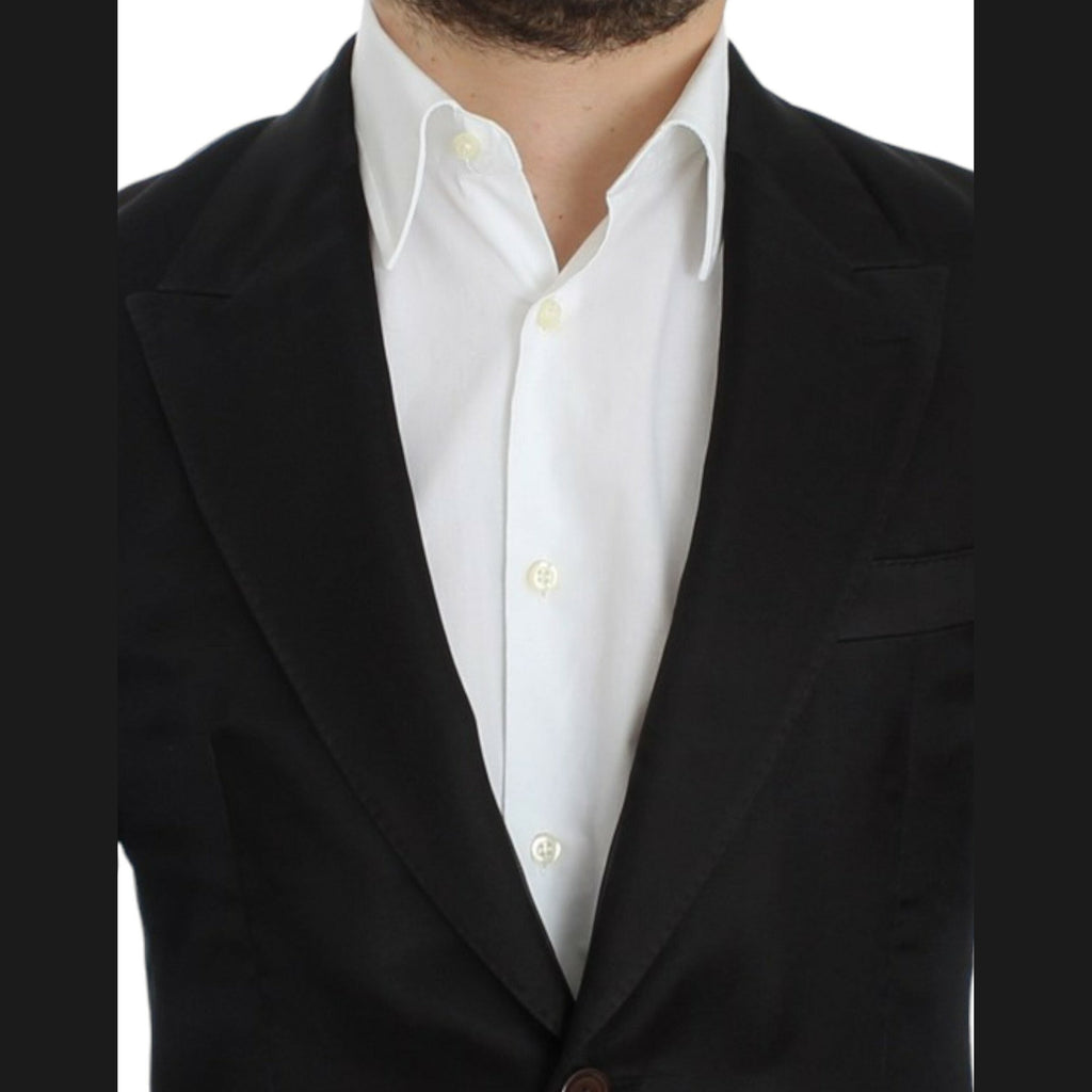 Dolce & Gabbana Black silk slim fit blazer