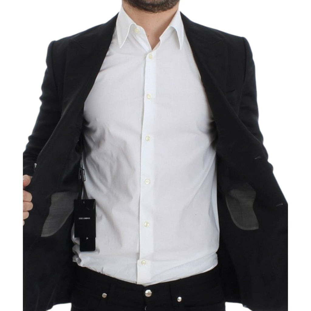 Dolce & Gabbana Black silk slim fit blazer